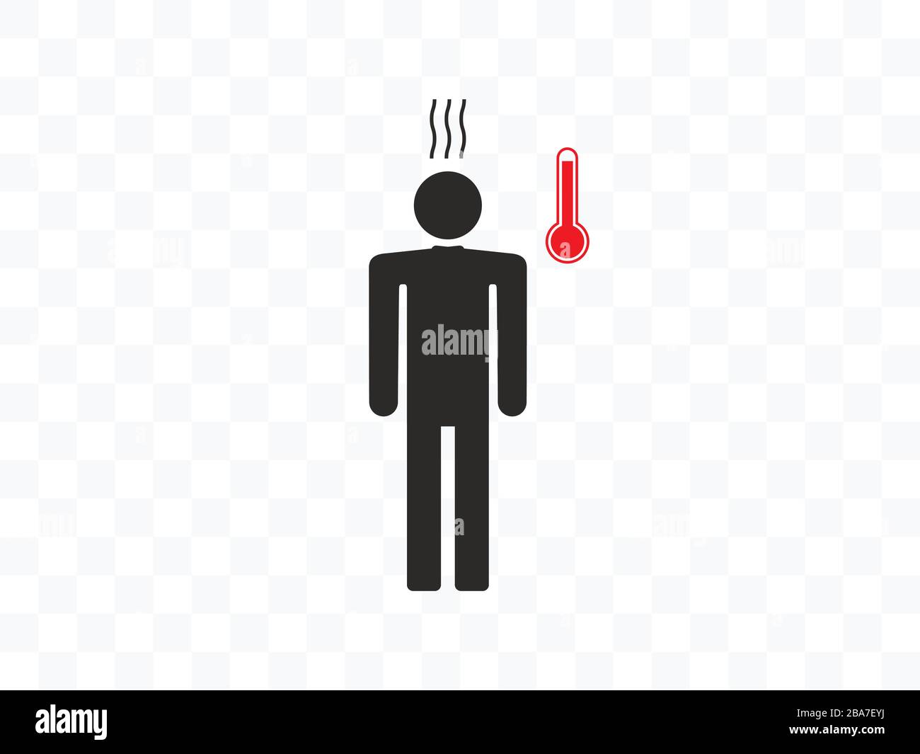 Illness, sick, temperature icon. Vector illustration, flat design. Stock Vector