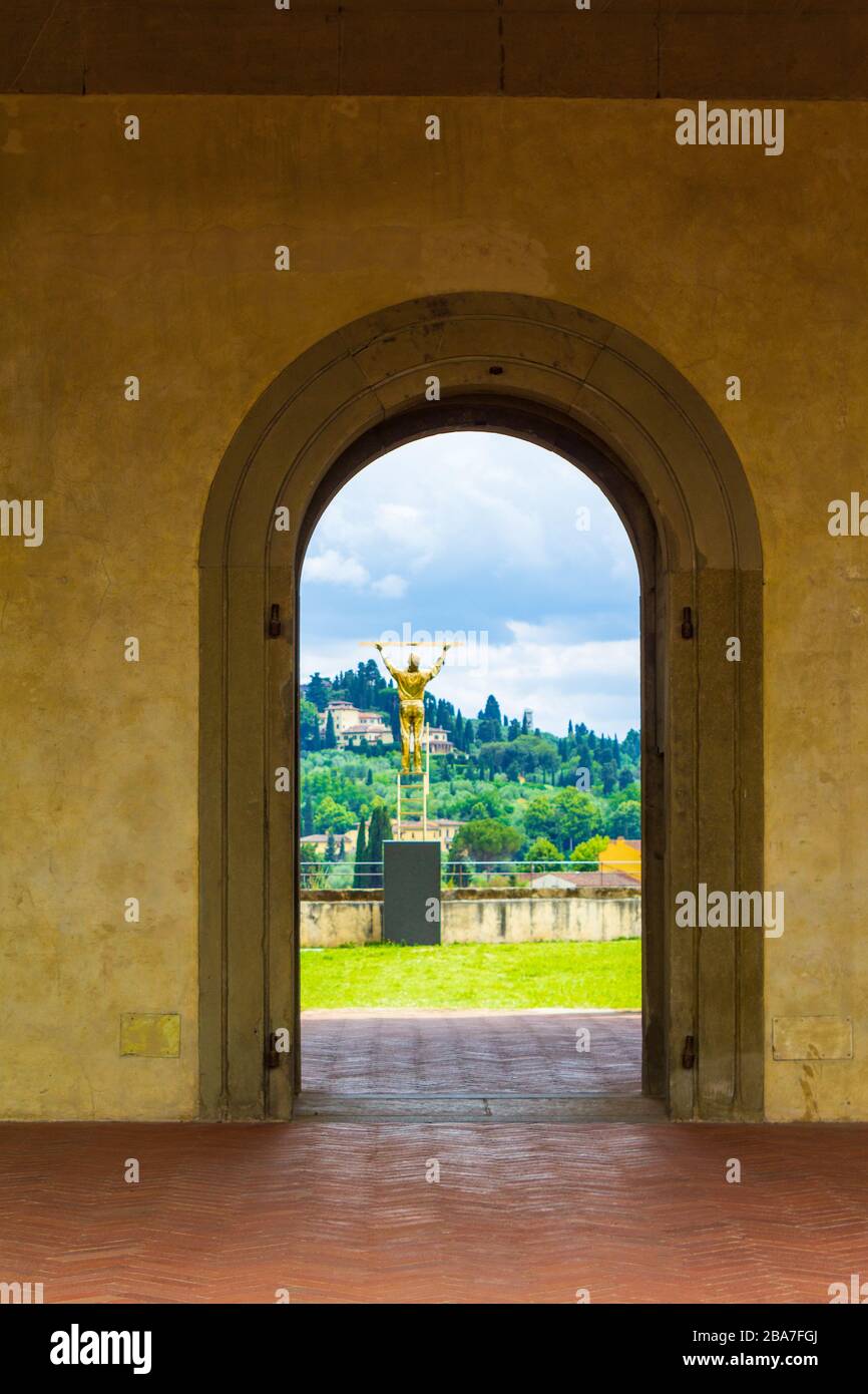 Bronze and wax works sculpture exhibition on display at the Forte di