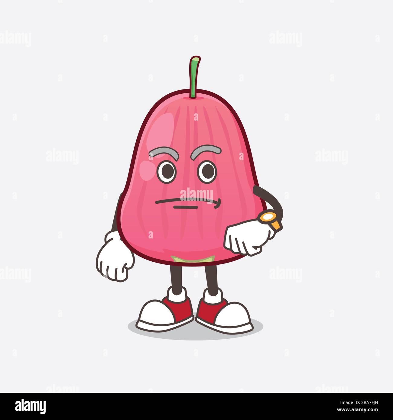 A picture of Java Apple cartoon mascot character on a waiting gesture ...
