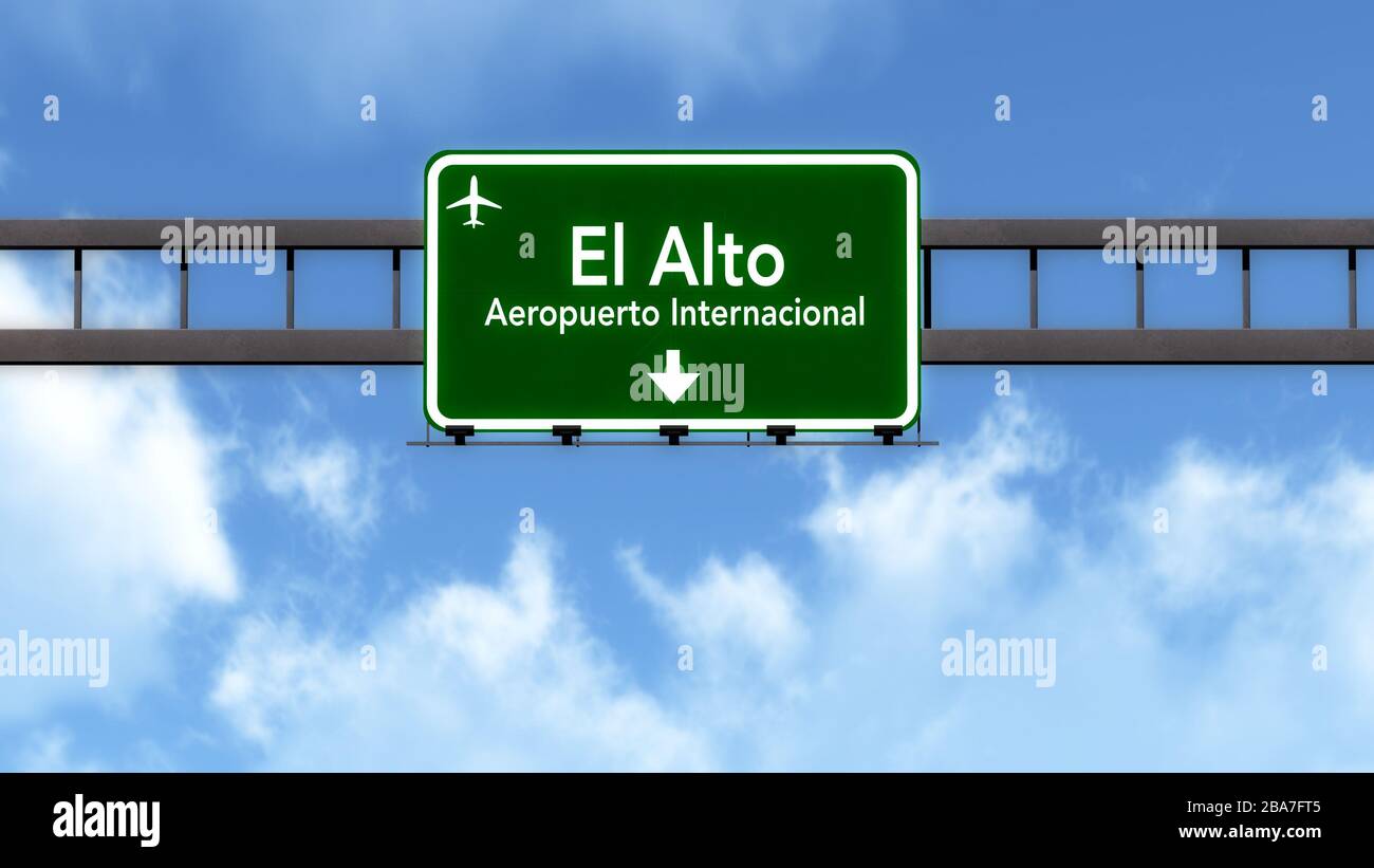 La Paz Bolivia Airport Highway Road Sign 3D Illustration Stock Photo Alamy