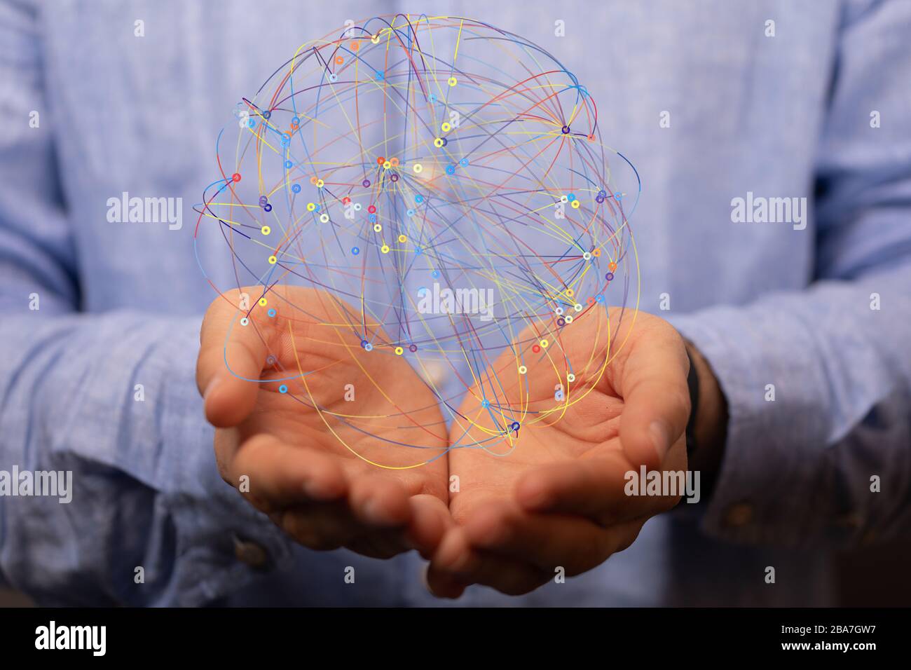 Structure of world economy, communication network. Stock Photo