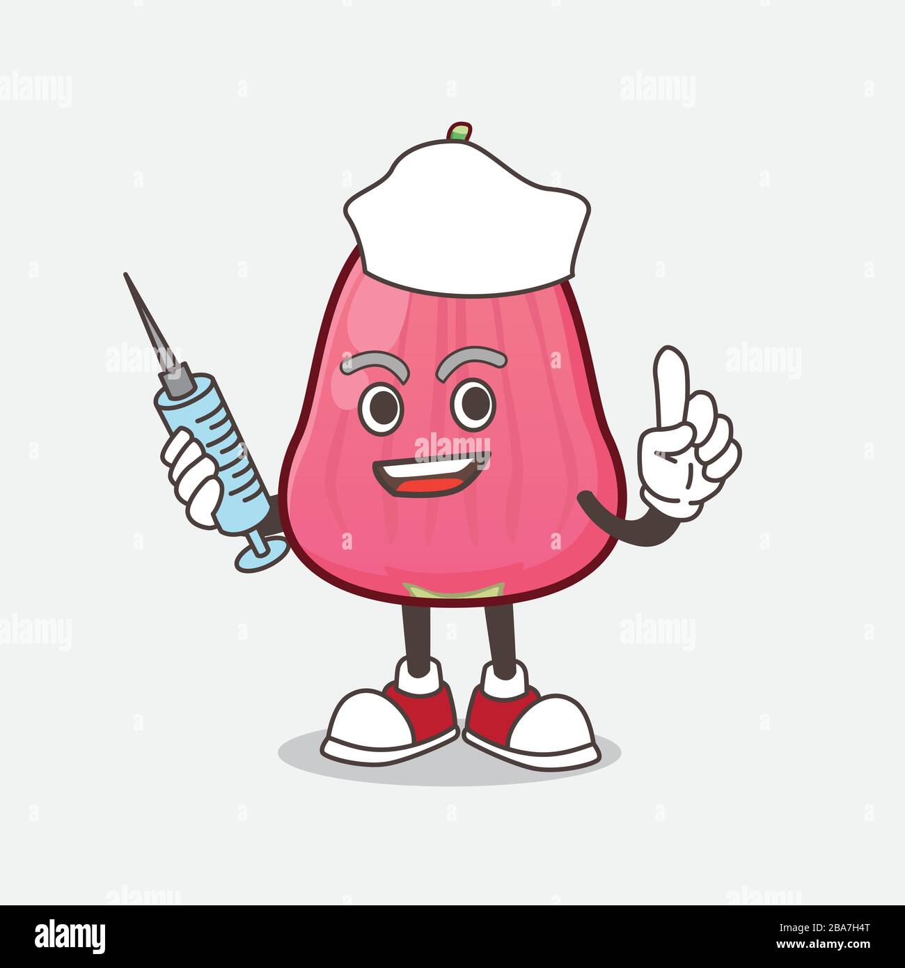 Pink Java Apple Mascot Character Vector Illustration Stock Vector Image ...