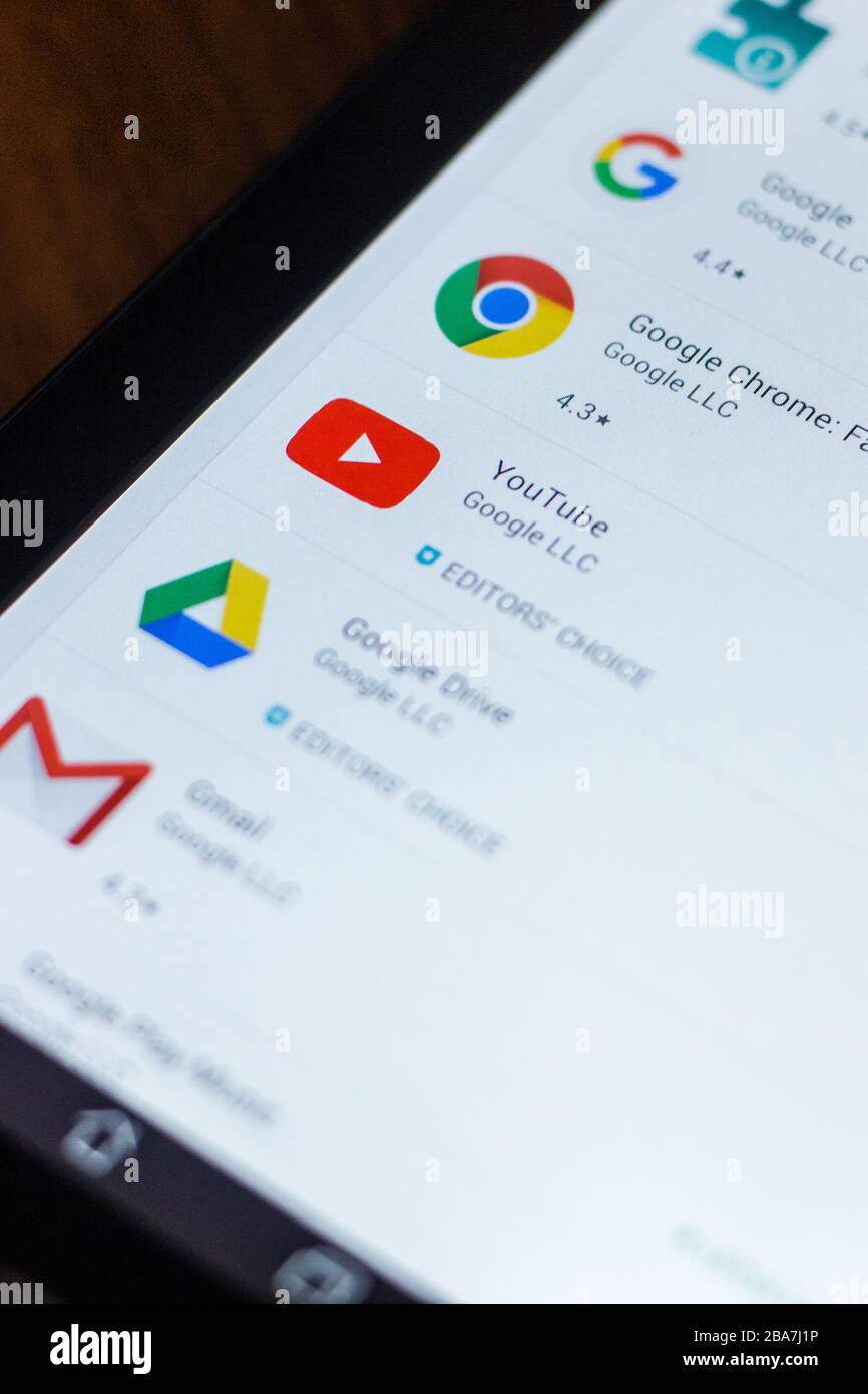 Ryazan Russia March 21 18 Youtube App Icon In A List Of Mobile Apps Stock Photo Alamy