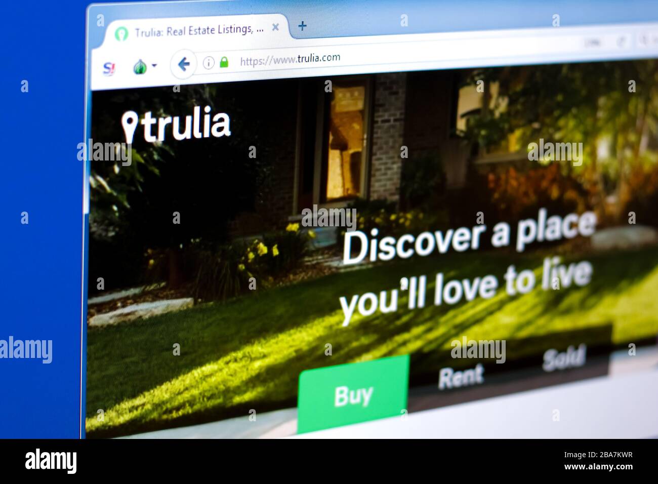 Ryazan, Russia March 28, 2018 Homepage of Trulia website on the