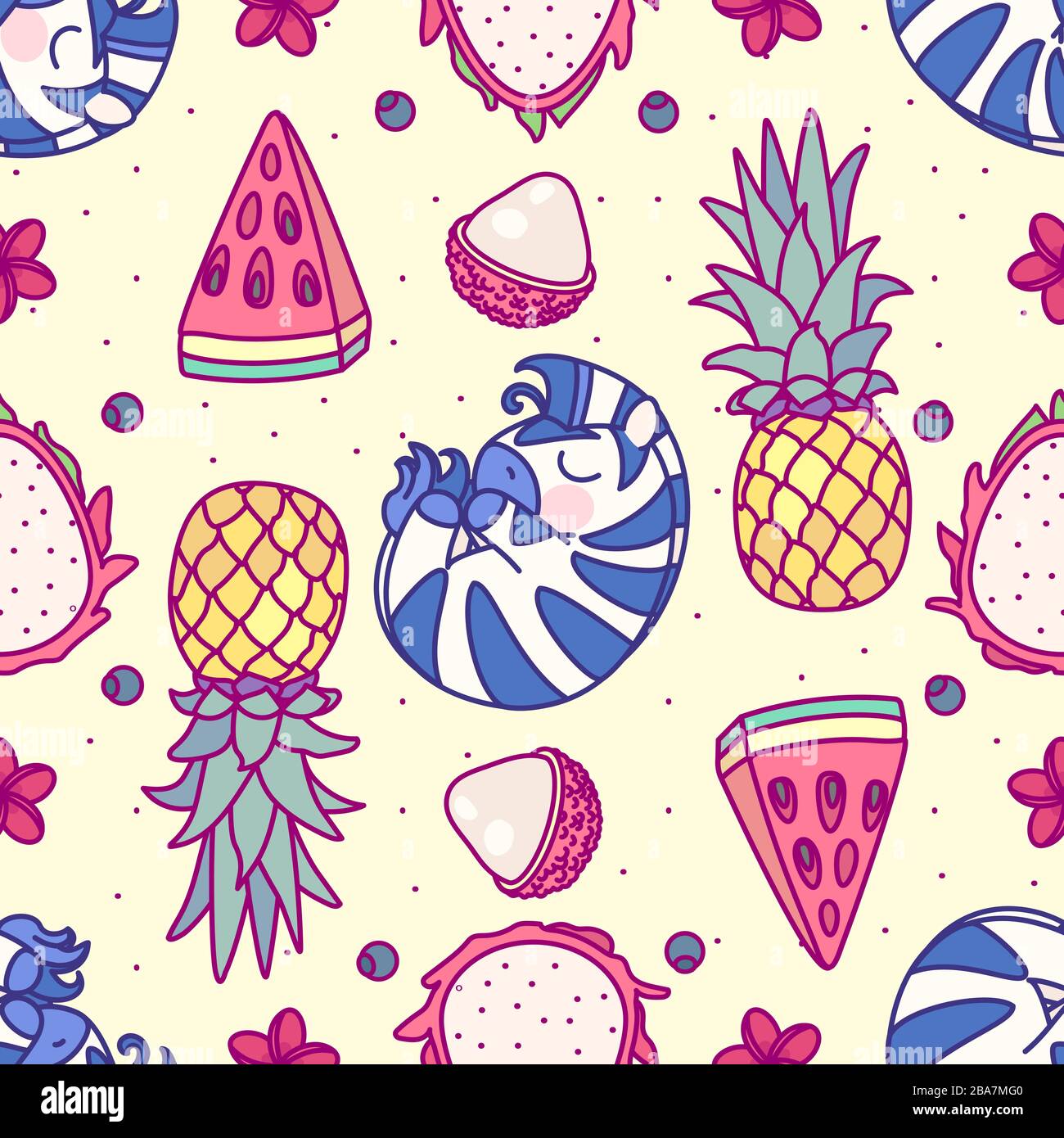 vector cute seamless pattern art for kids Stock Vector Image & Art - Alamy