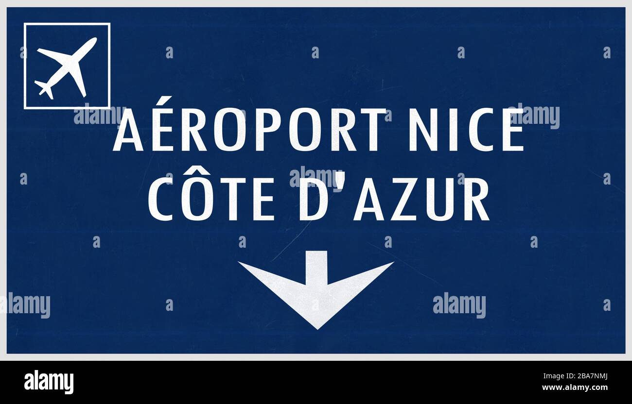 Nice France Airport Highway Sign 2D Illustration Stock Photo Alamy Nice france airport highway sign 2d illustration stock photo alamy