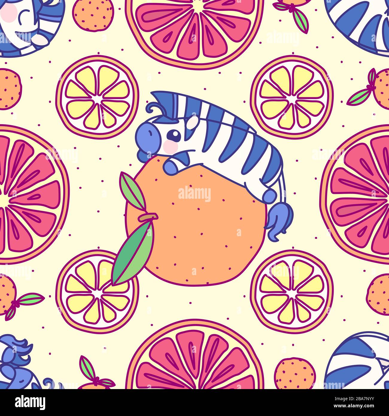 vector cute seamless pattern art for kids Stock Vector Image & Art - Alamy