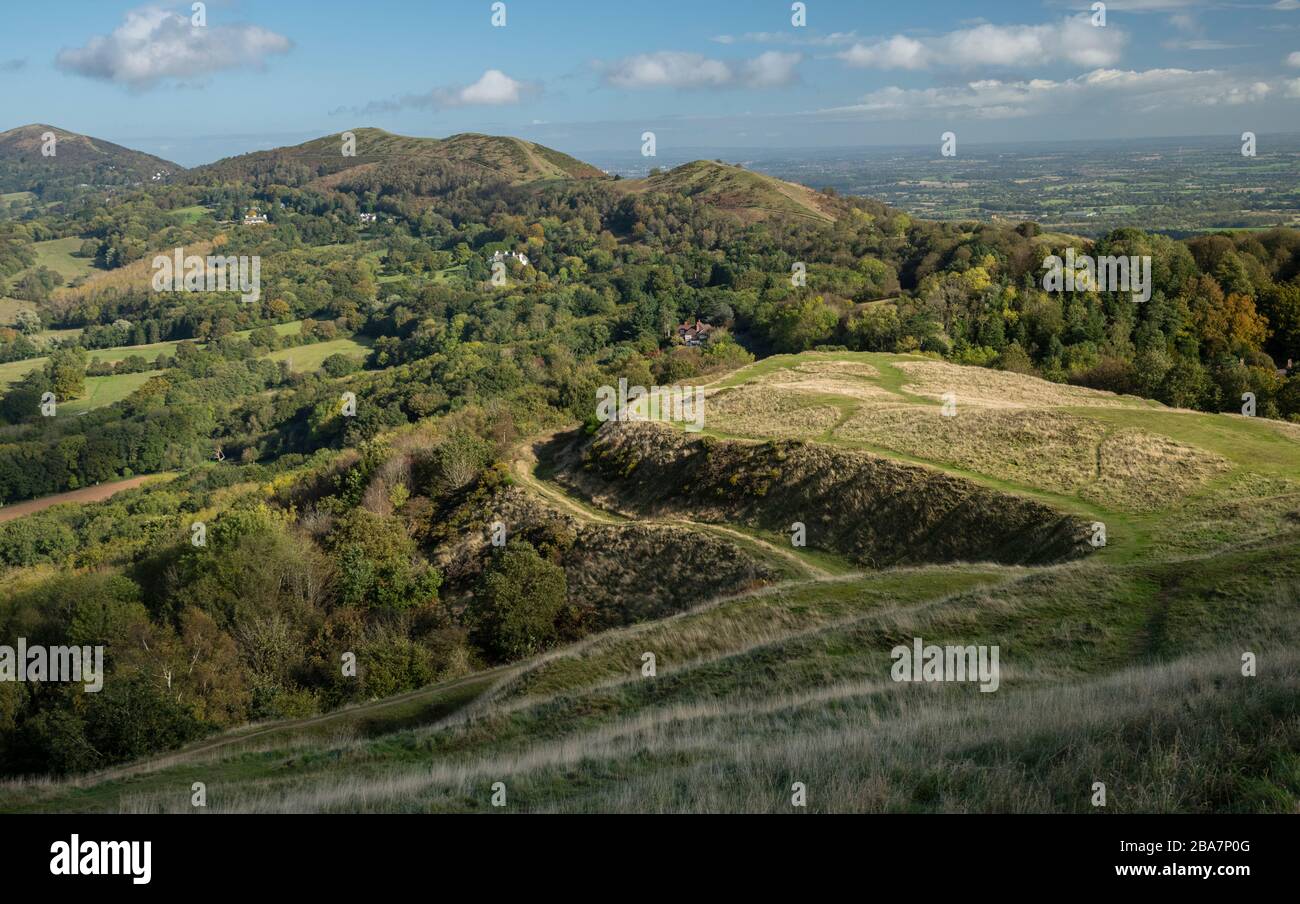 View looking northwards across Herefordshire Beacon, Malvern Hills