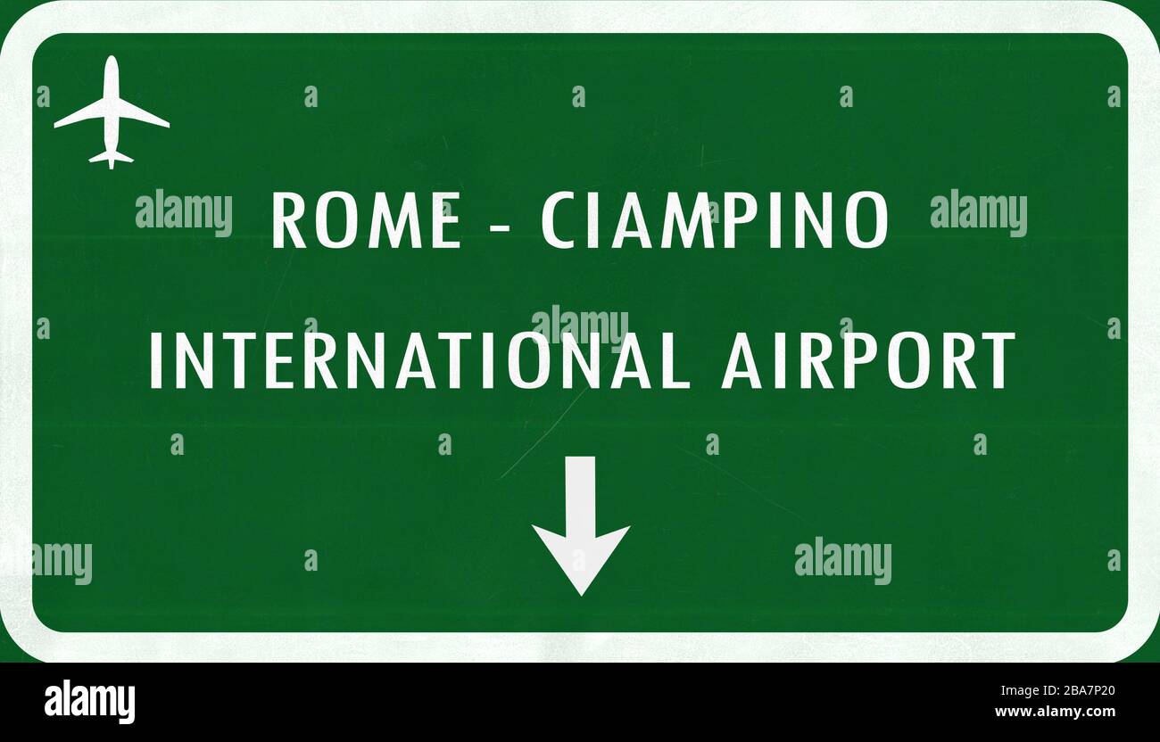Rome Ciampino Italy Airport Highway Sign 2D Illustration Stock Photo ...