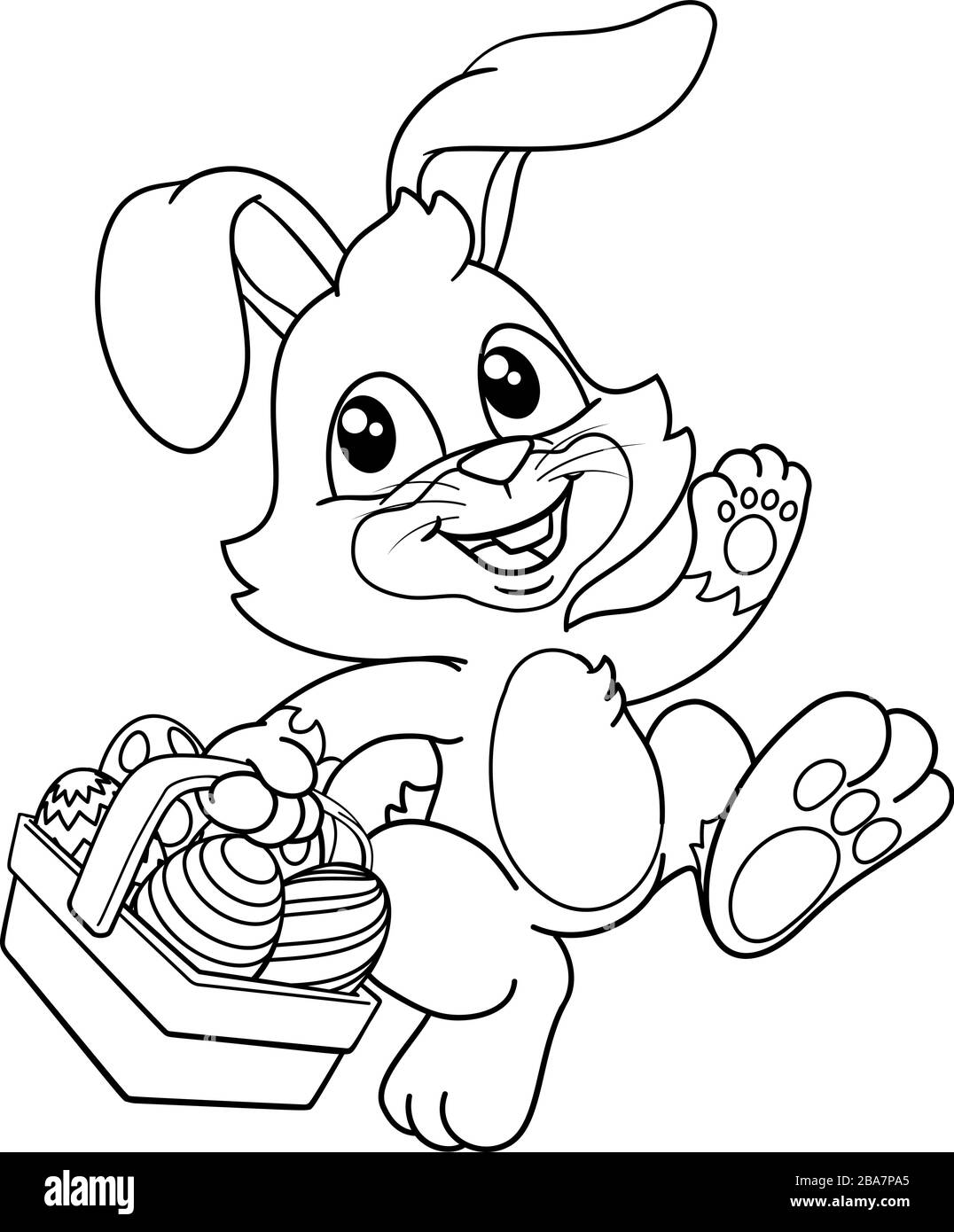 Easter Bunny Rabbit Eggs Basket Cartoon Stock Vector Image & Art - Alamy