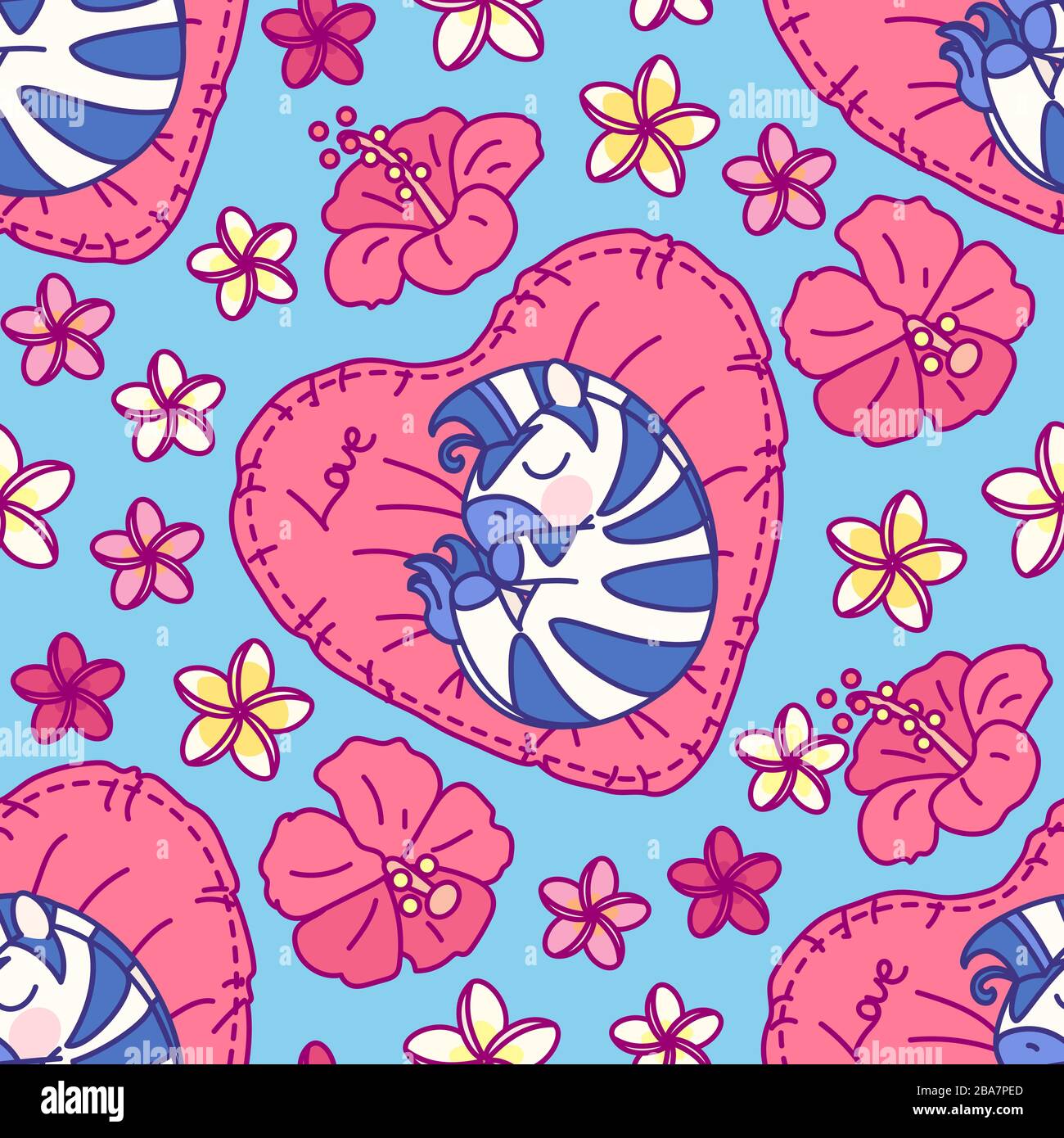 vector cute seamless pattern art for kids Stock Vector