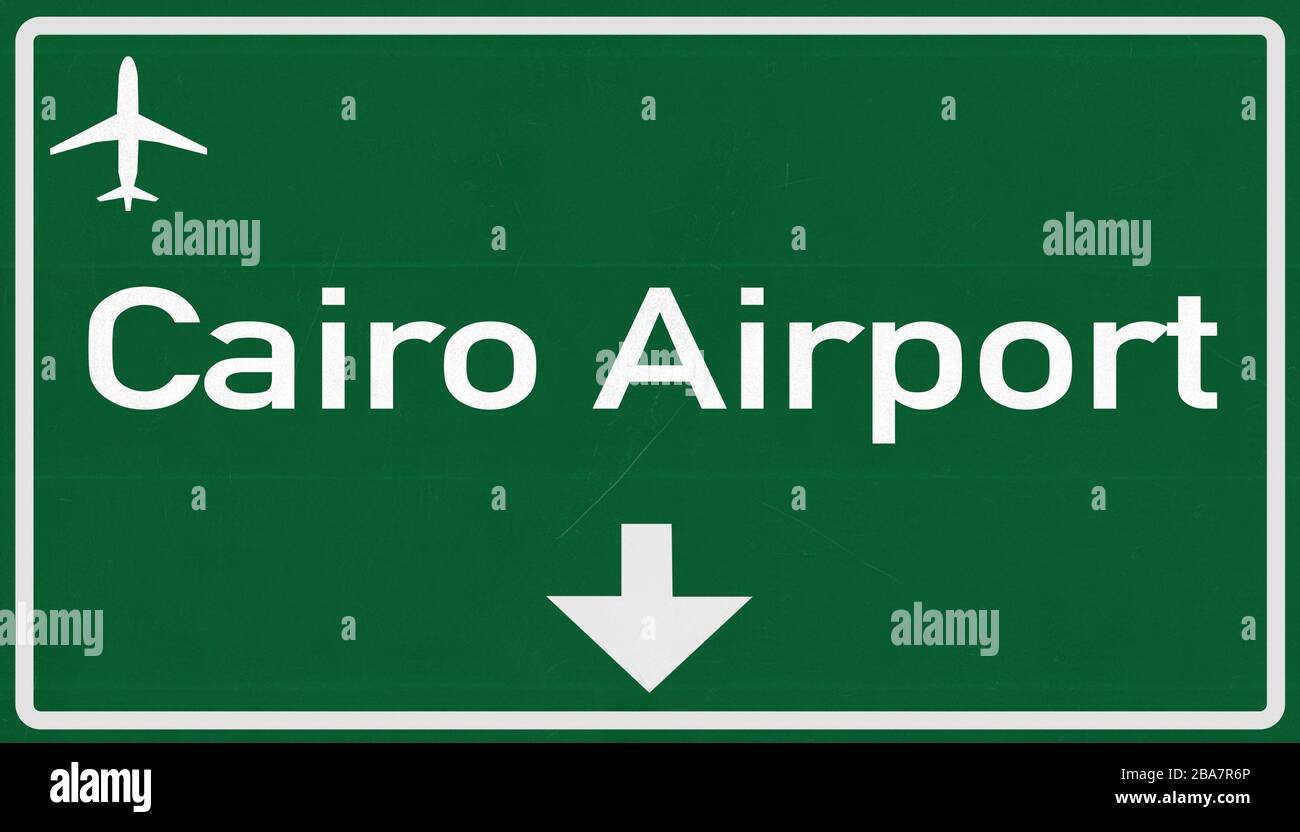 Cairo Egypt Airport Highway Sign 2D Illustration Stock Photo - Alamy