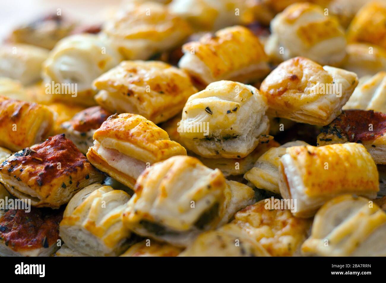 Savoury Pastry Buffet Selection of Mini Pastries Stock Photo Alamy