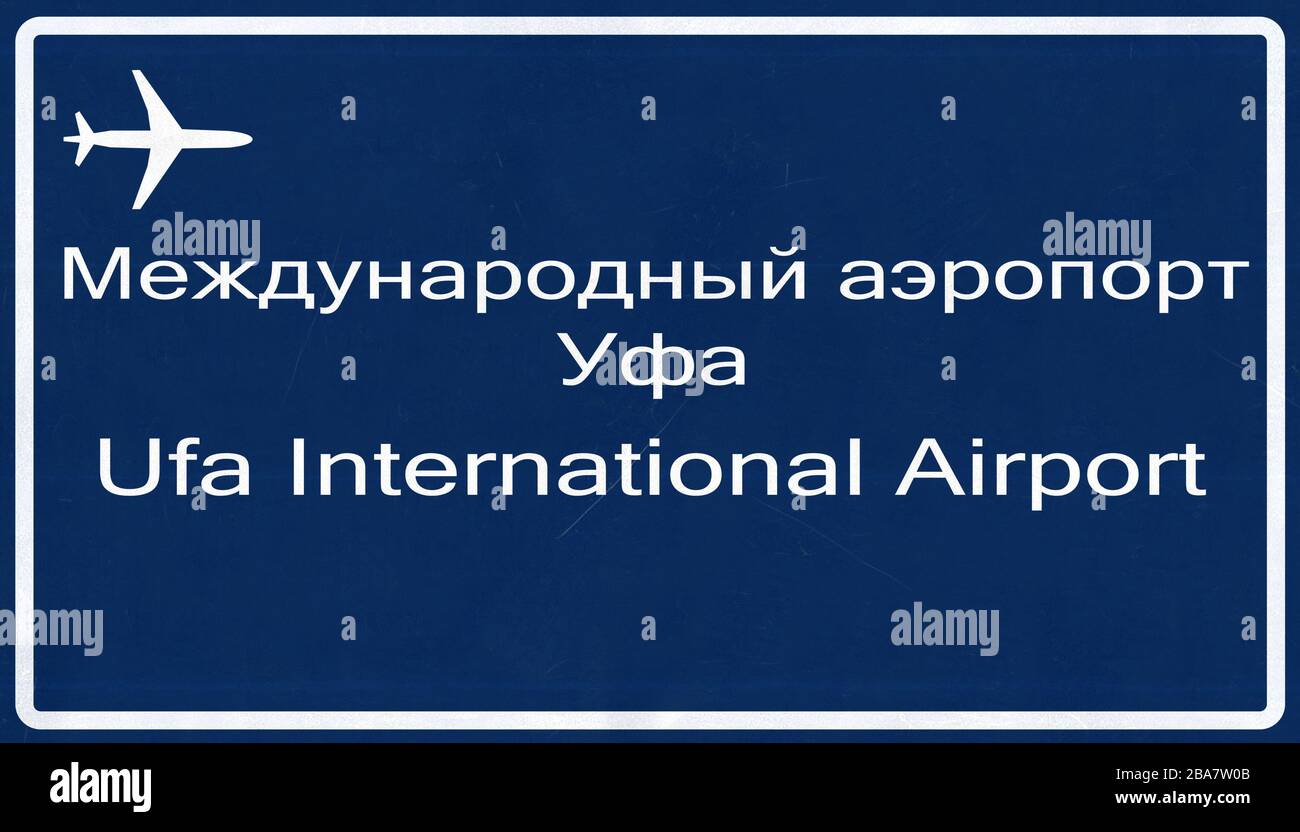 Ufa Sign Ufa Russia Airport Highway Sign 2D Illustration Stock Photo - Alamy