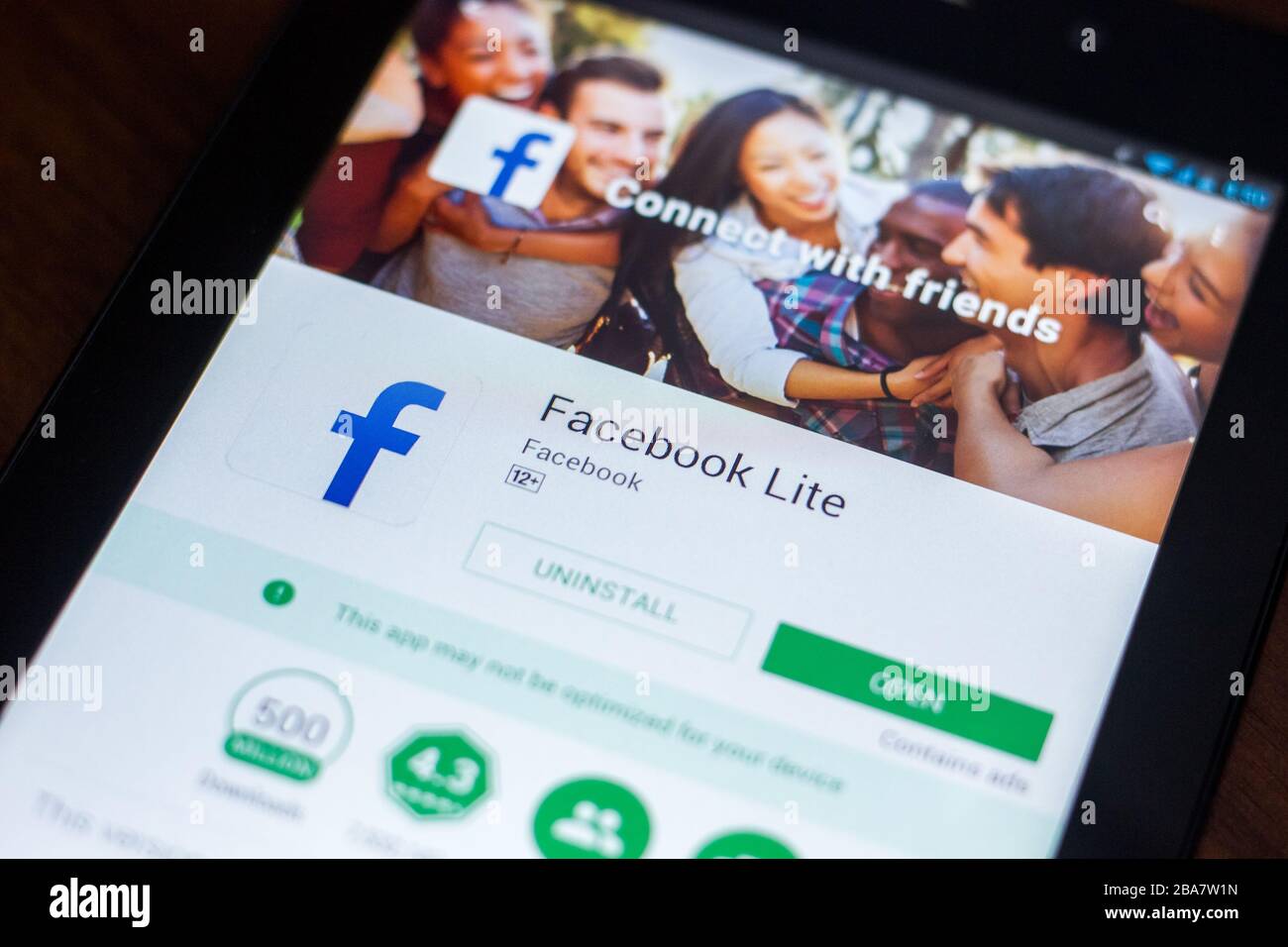 Ryazan, Russia - March 21, 2018 - Facebook Lite mobile app on the ...