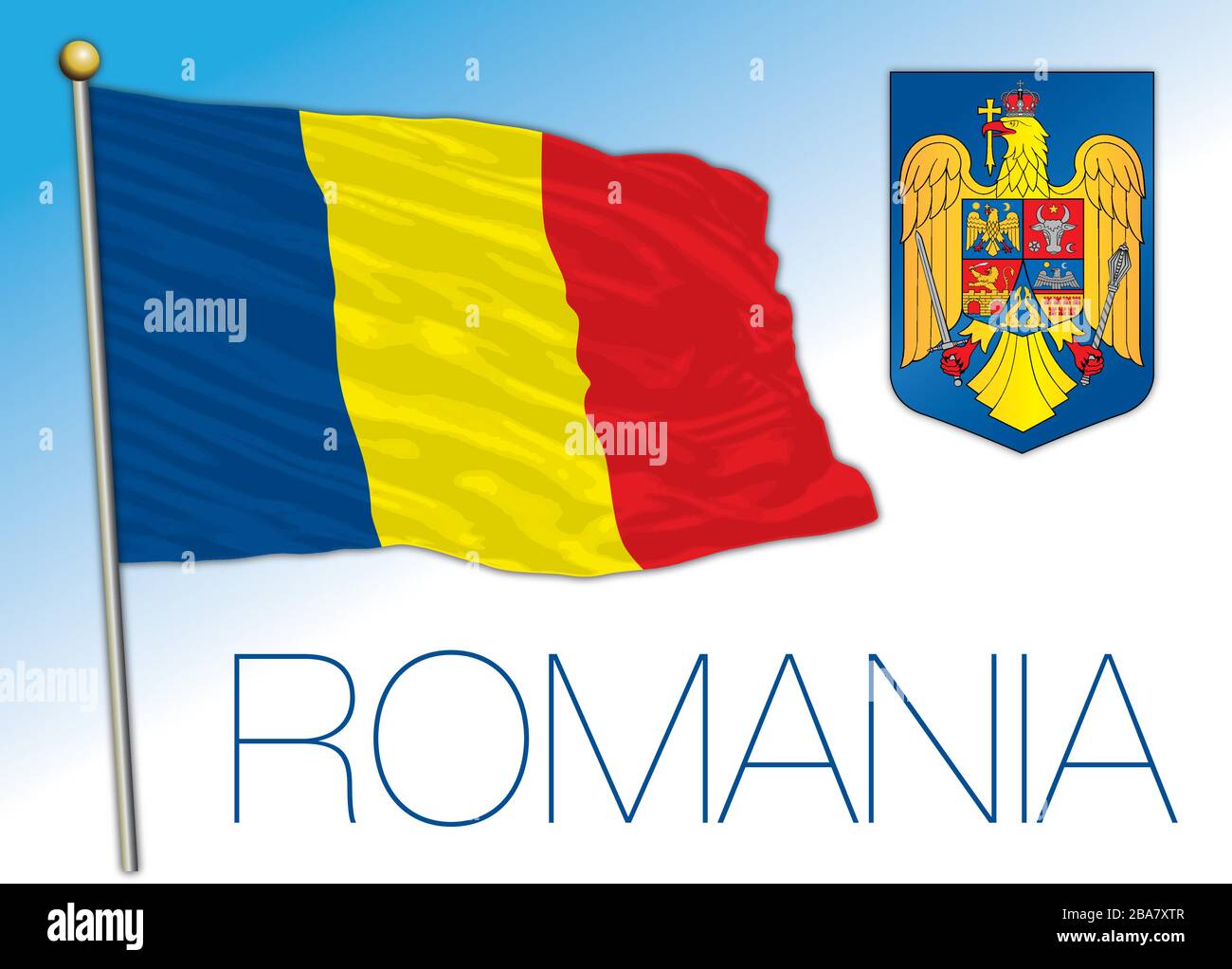 Luxury Waving Romania Flag - Collage with Crown Icons Stock Vector -  Illustration of banner, flag: 226091812