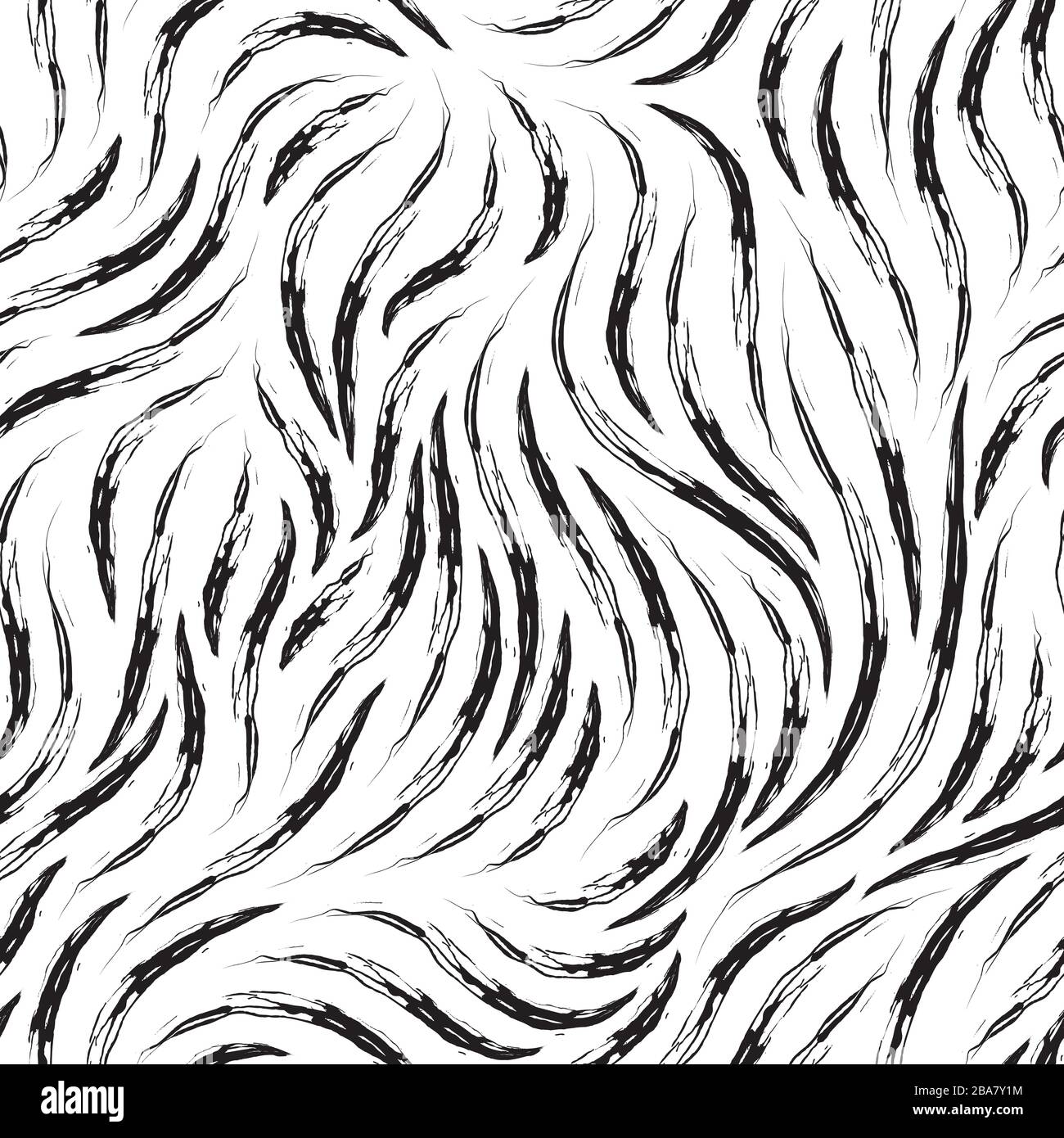 Vector Seamless Black Texture Of Smooth Torn Lines Isolated On White Background Print For Fabric Or Wrapping Paper Simple Ornament Of Lines Stock Vector Image Art Alamy