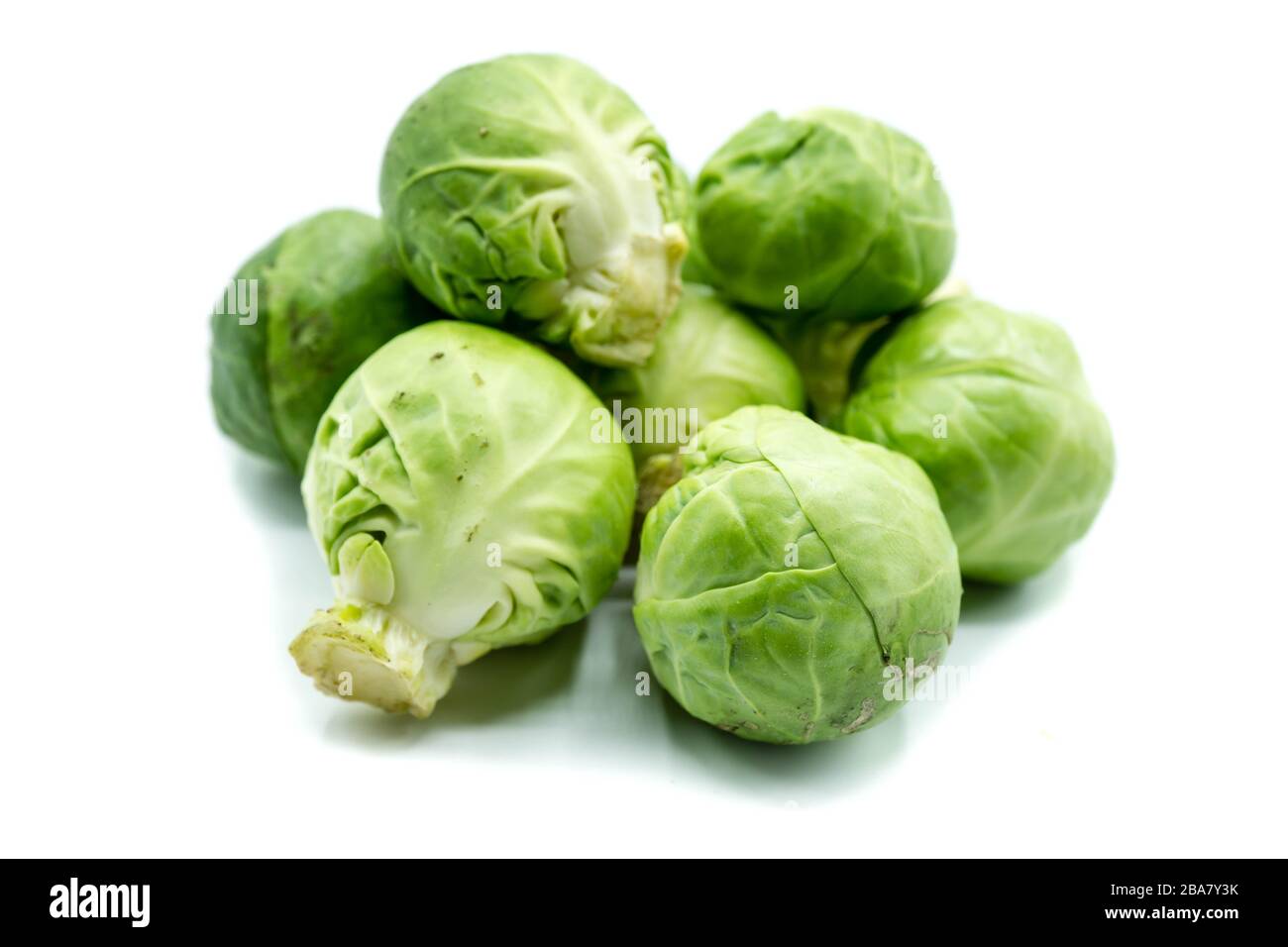 Brussels sprouts isolated on white background Stock Photo