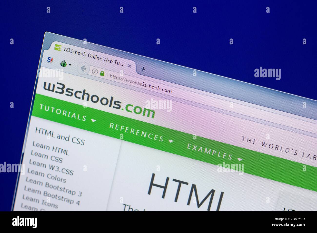 Ryazan, Russia - April 16, 2018 - Homepage of W3Schools website on the  display of PC, url - w3schools.com Stock Photo - Alamy
