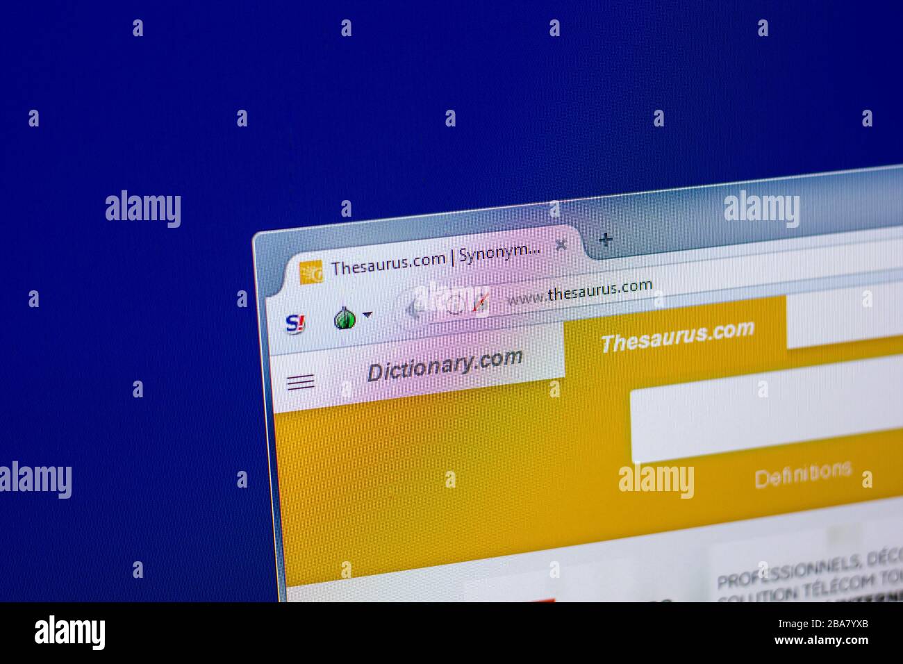 Ryazan, Russia April 16, 2018 Homepage of Thesaurus website on the