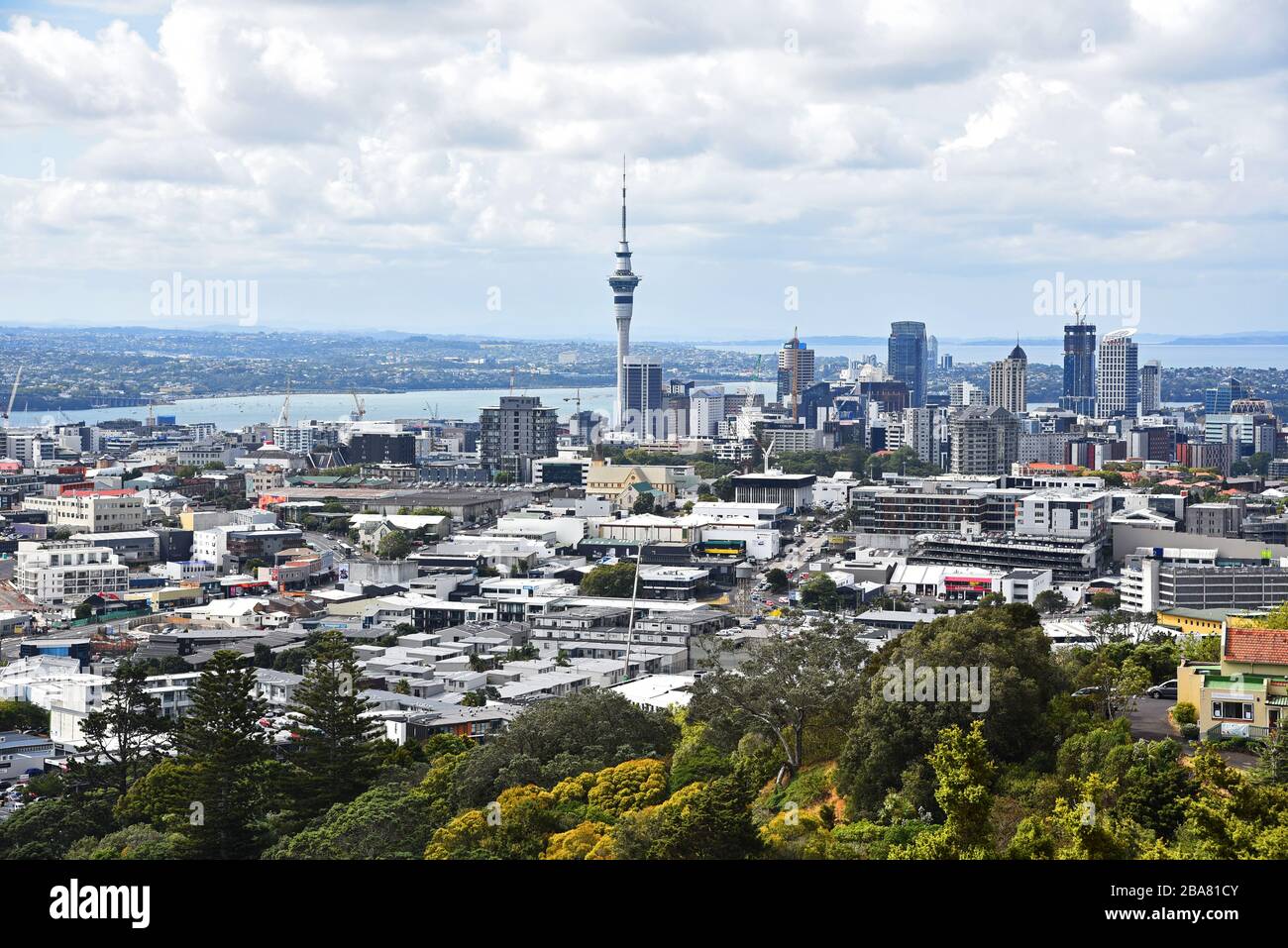 view of auckland from the top of mount eden,auckland,new zealand Stock ...