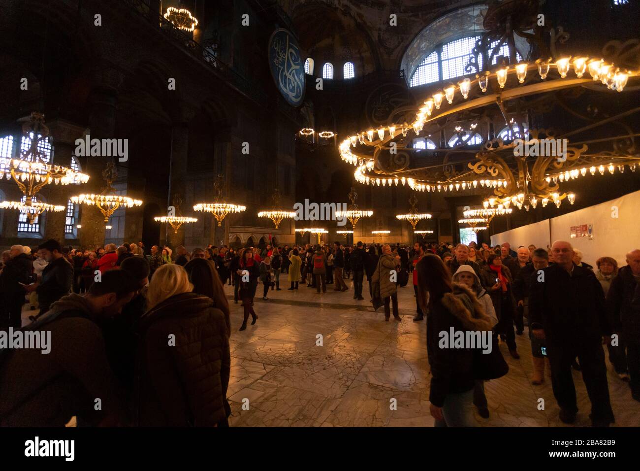 Inside the Hagia Sophia (Aya Sofya) museum in Istanbul Stock Photo