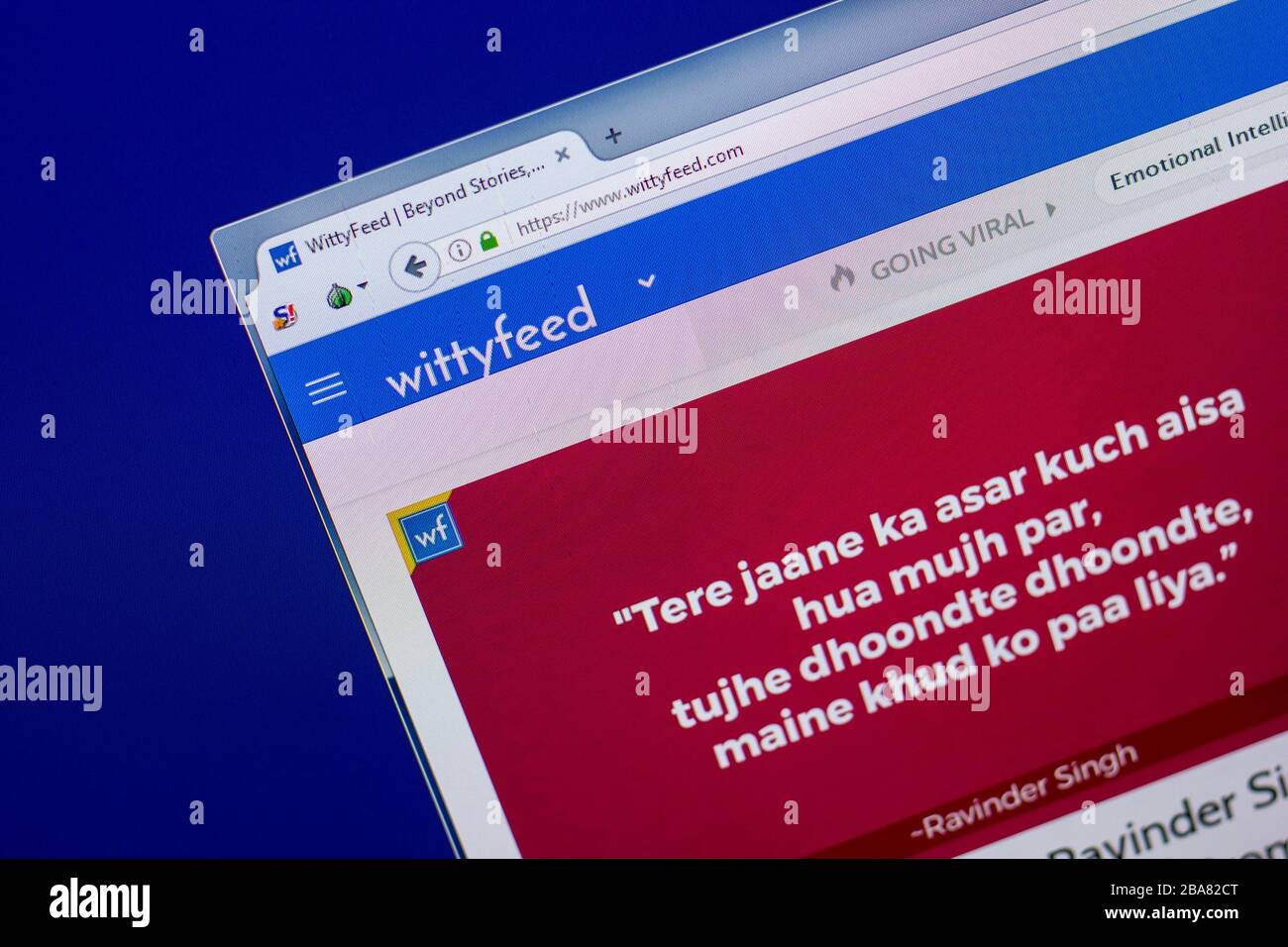 Wittyfeed Ryazan, Russia - April 16, 2018 - Homepage of WittyFeed website on the ...