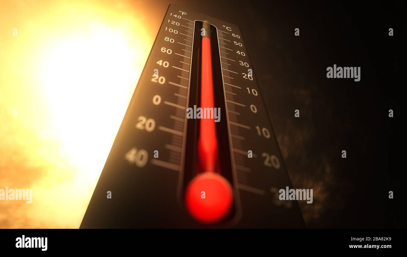 Thermometer Fahrenheit Celsius Heat Illustration Concept of climate