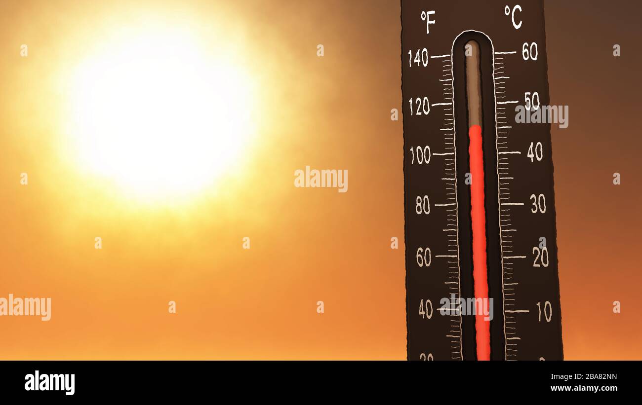 Thermometer Fahrenheit Celsius Heat Illustration Concept of climate