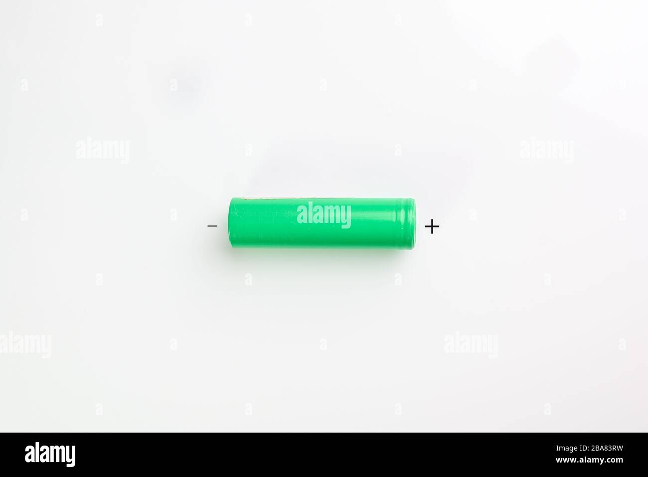 single green 18650 small hand tool battery with positive and negative