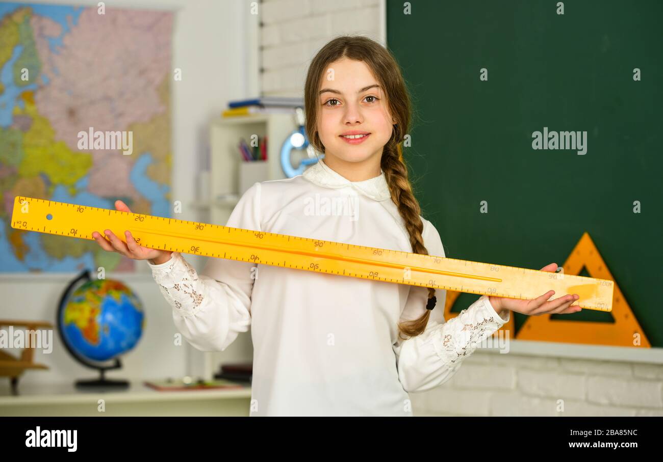 RULLER FOR MATHEMATICS AND GEOMETRY IN SCHOOL Stock Photo - Alamy