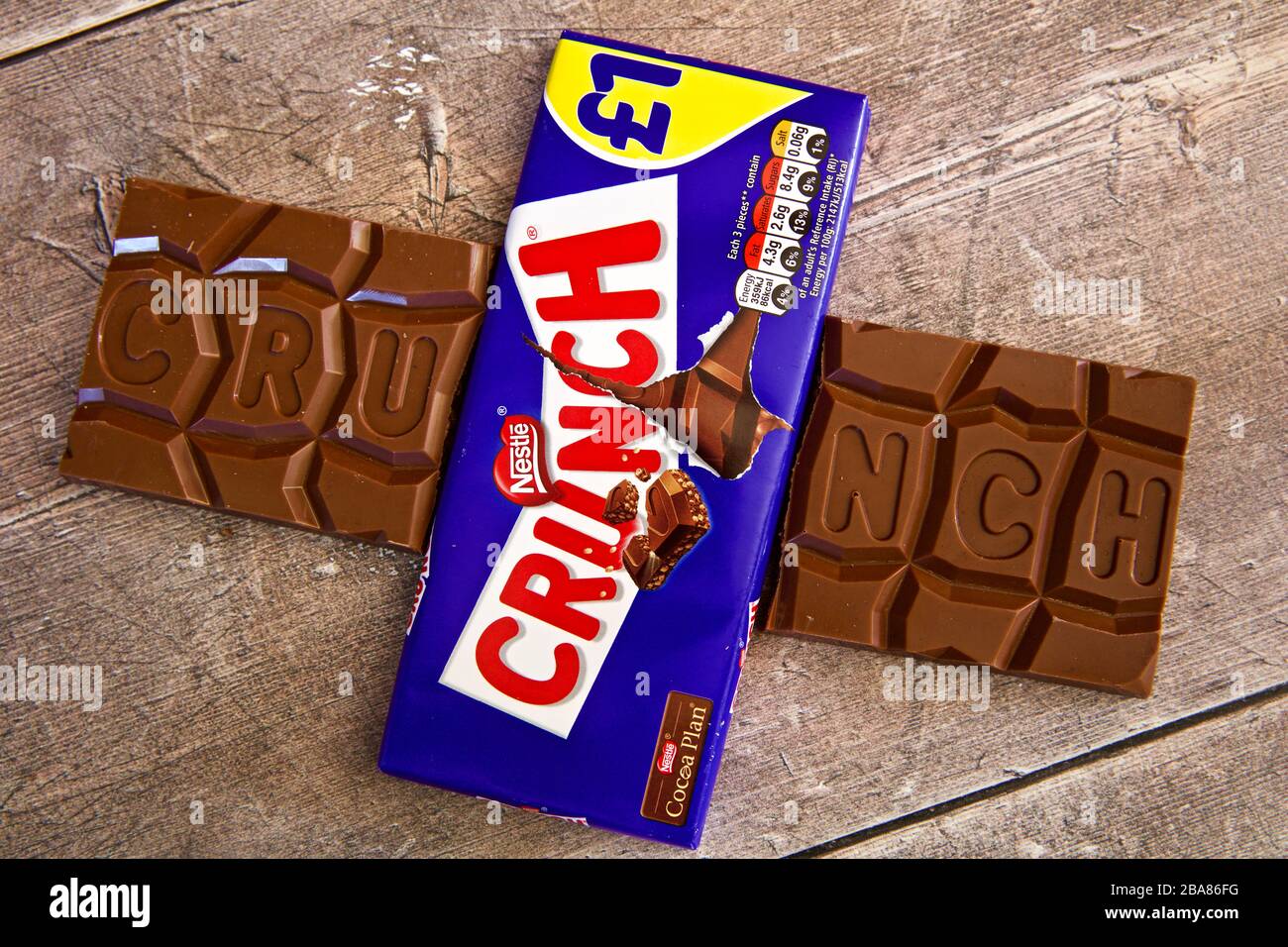 Nestle Crunch Milk Chocolate Bar Stock Photo Alamy