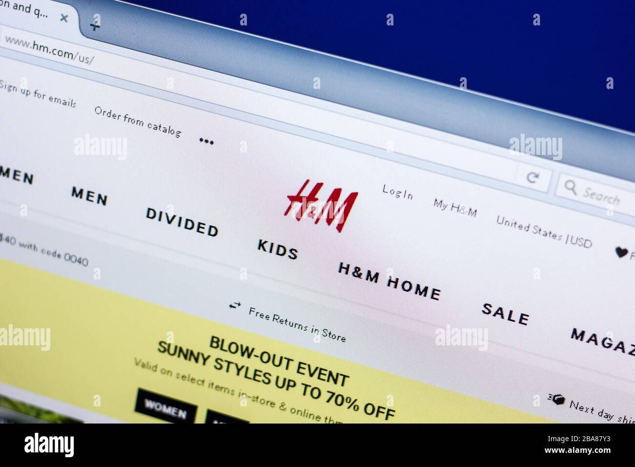 Ryazan, Russia - April 29, 2018: Homepage of H&M website on the display of  PC, url - HM.com Stock Photo - Alamy