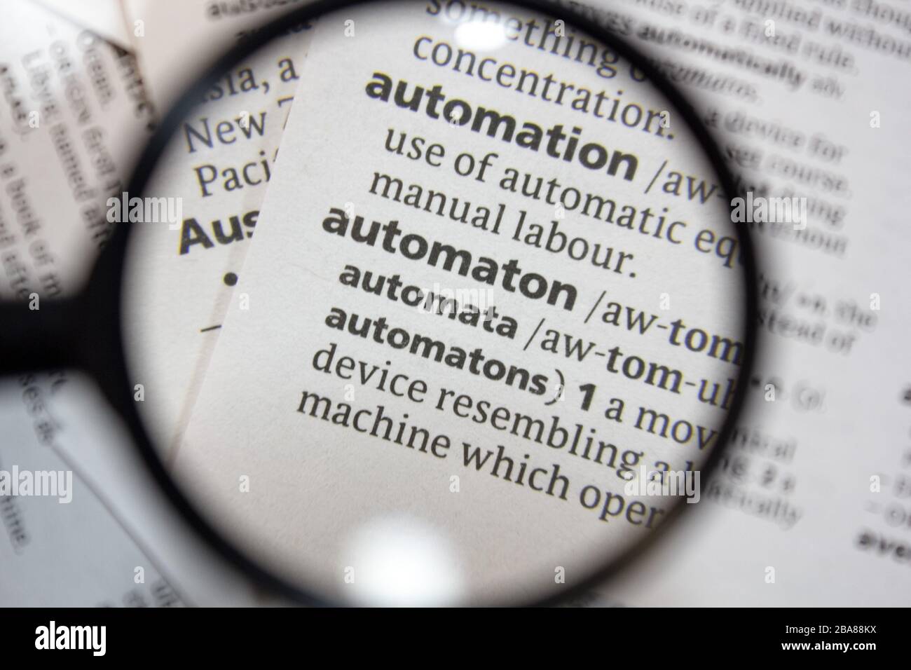 The word of phrase automaton in a dictionary Stock Photo - Alamy