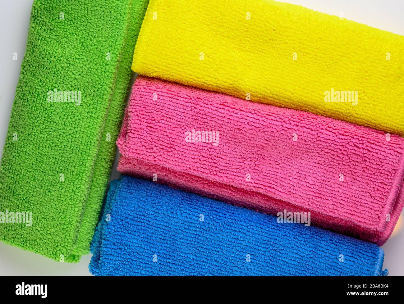 colorful microfiber  technology clothes  for domestic and glass cleaning Stock Photo