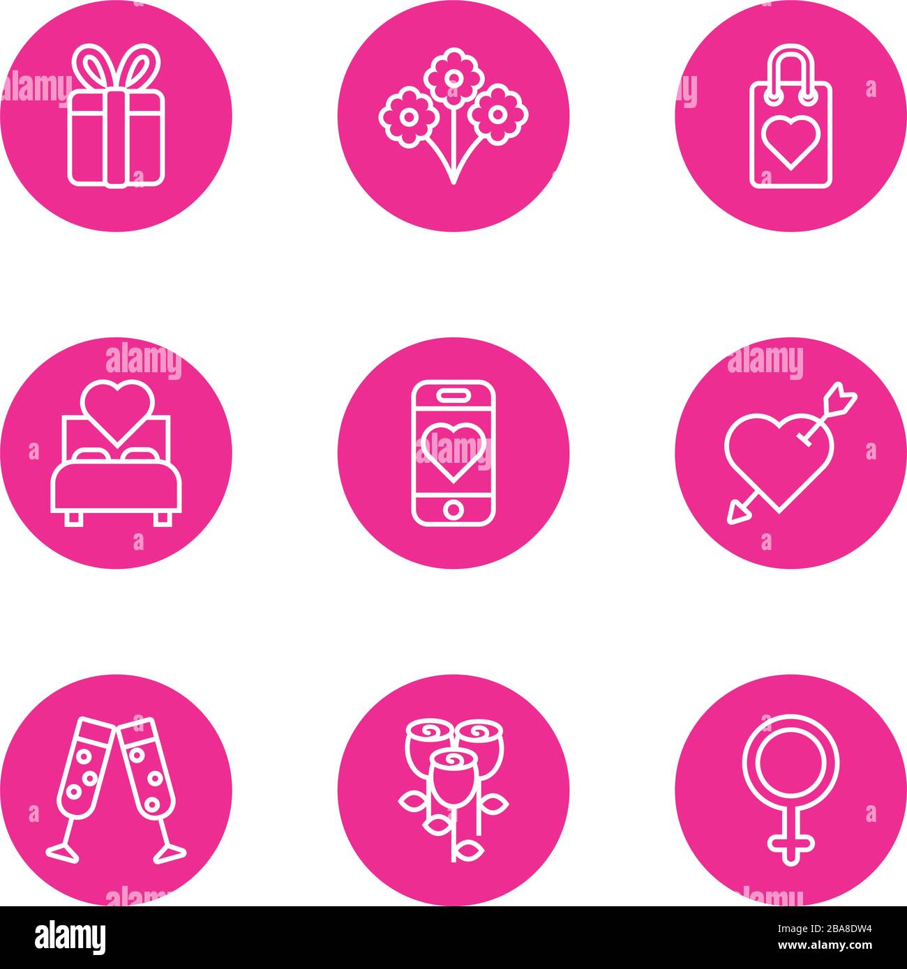 bundle of valentines day block and line style set icons Stock Vector ...