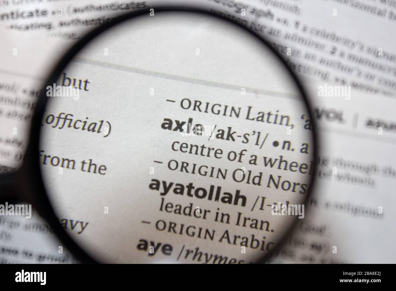 The word of phrase axle in a dictionary Stock Photo Alamy