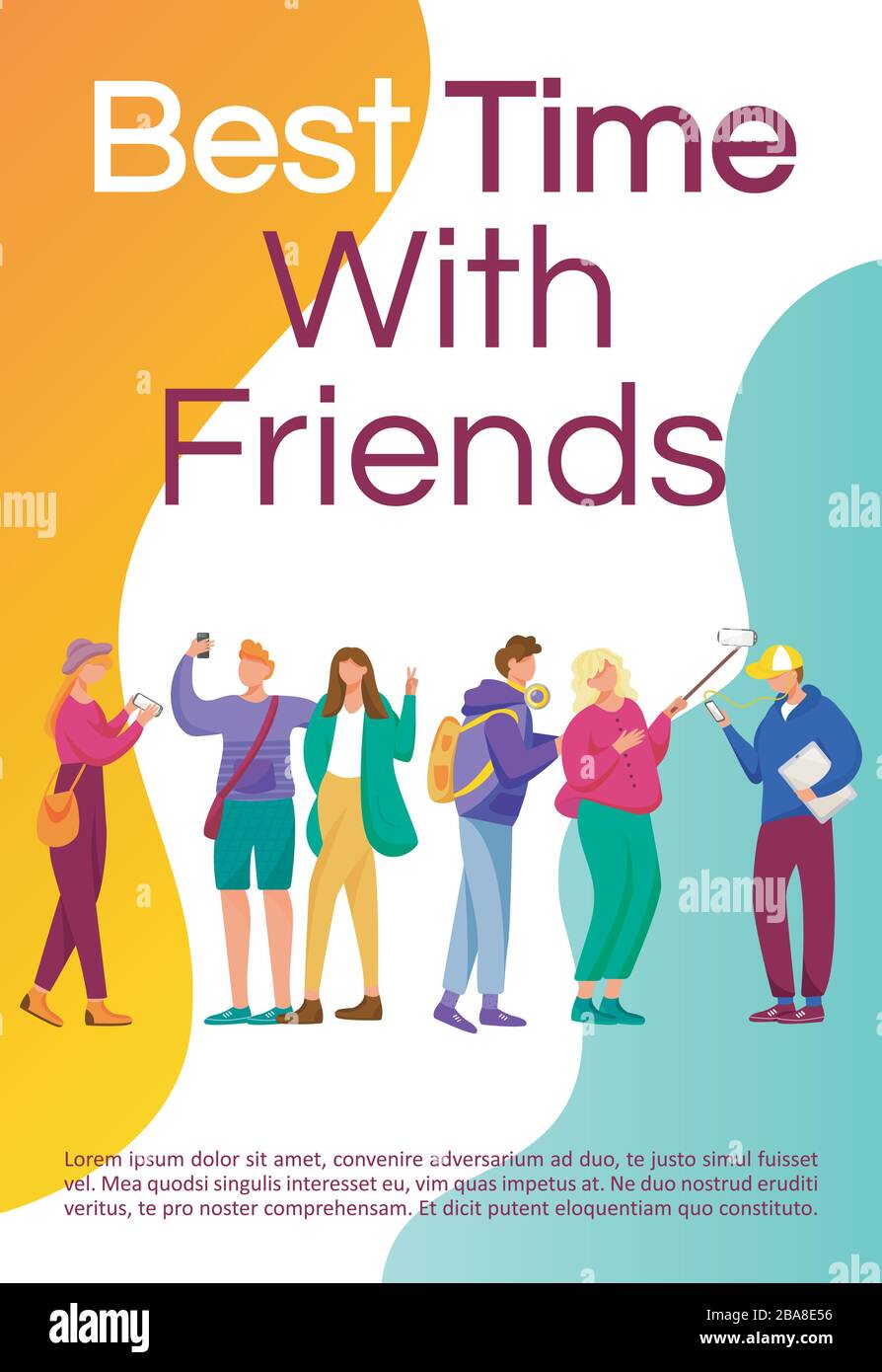Best time with friends brochure template. Flyer, booklet, leaflet ...