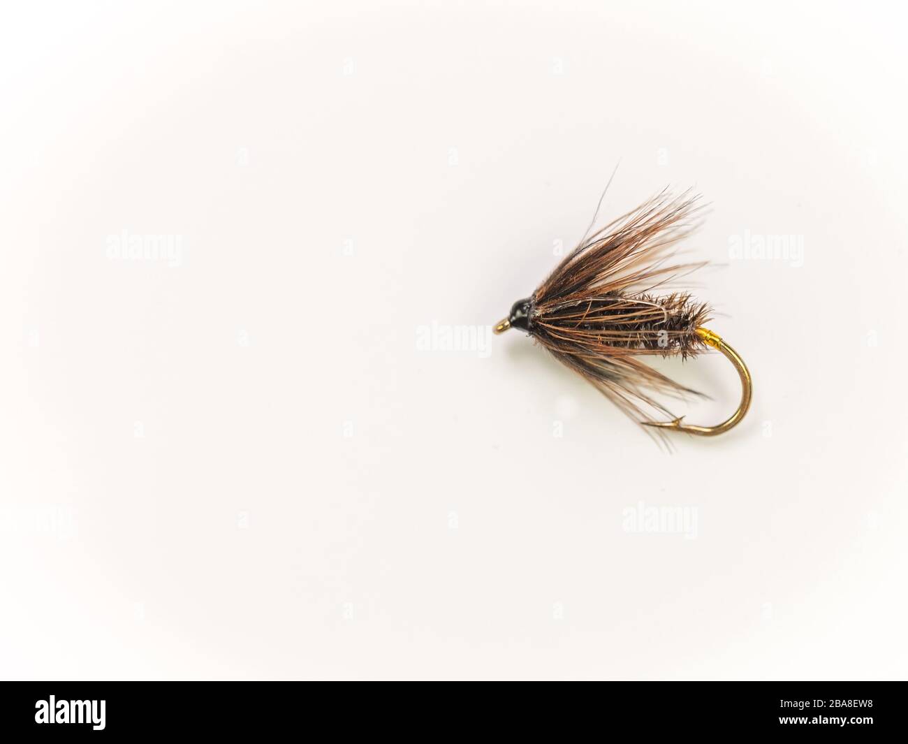 Traditional Wet Fly fishing fly for trout, Coch Y Bonddu Stock Photo