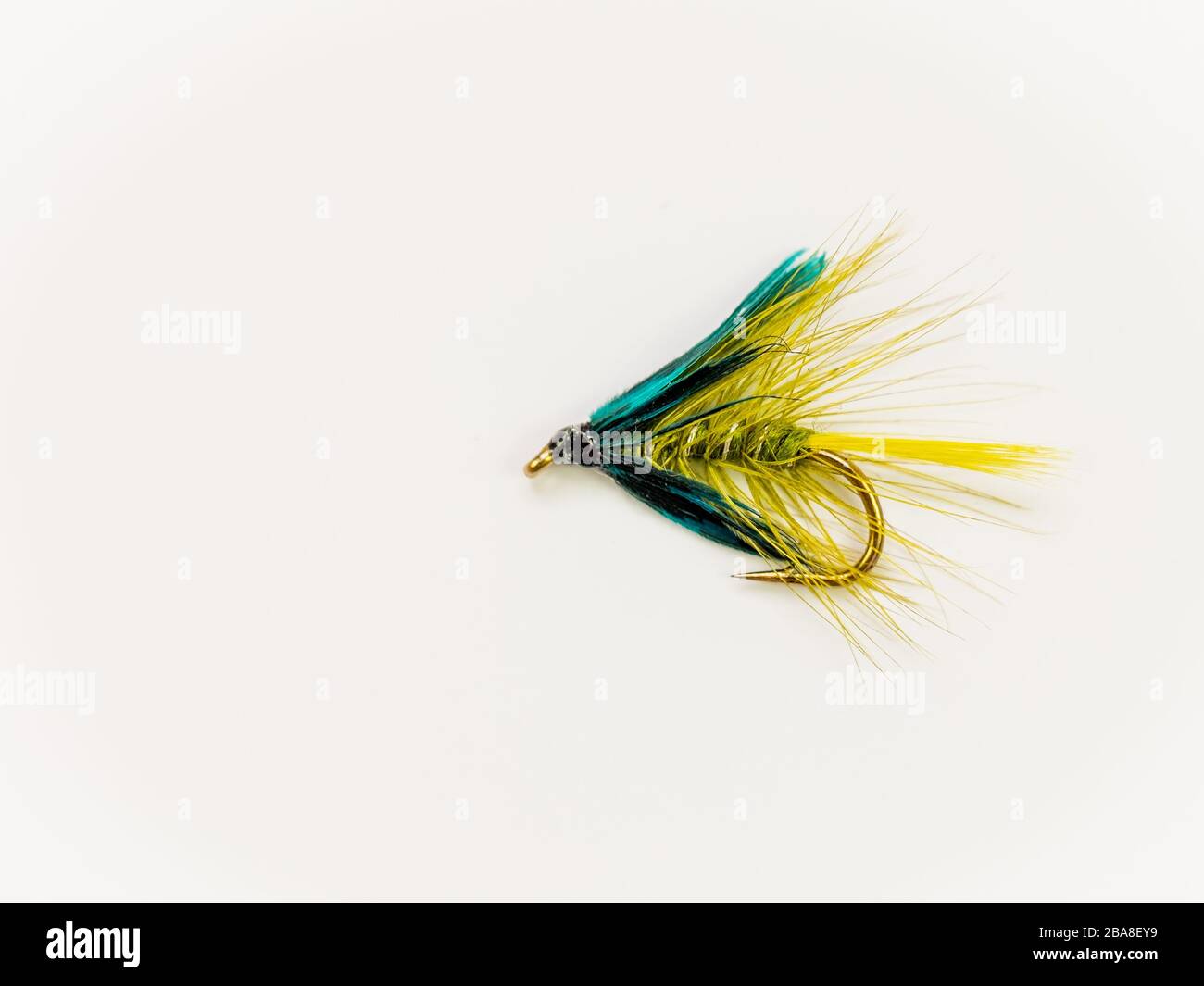 Traditional Wet Fly fishing fly for trout, Olive Bumble Stock Photo Alamy