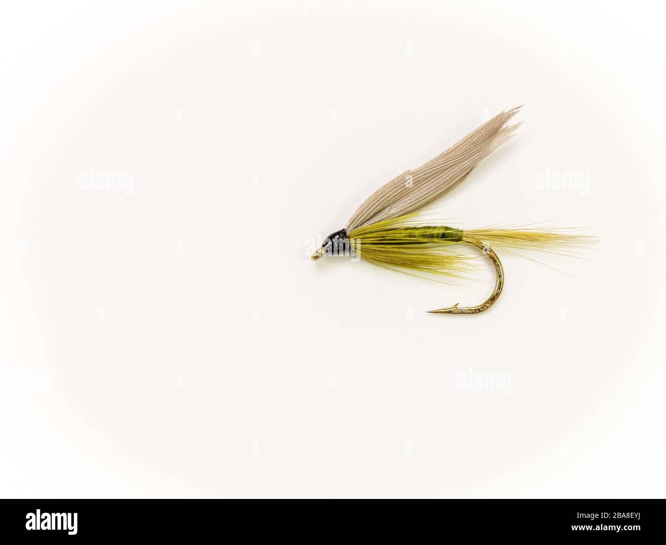 Traditional Wet Fly fishing fly for trout, Medium Olive Stock Photo Alamy