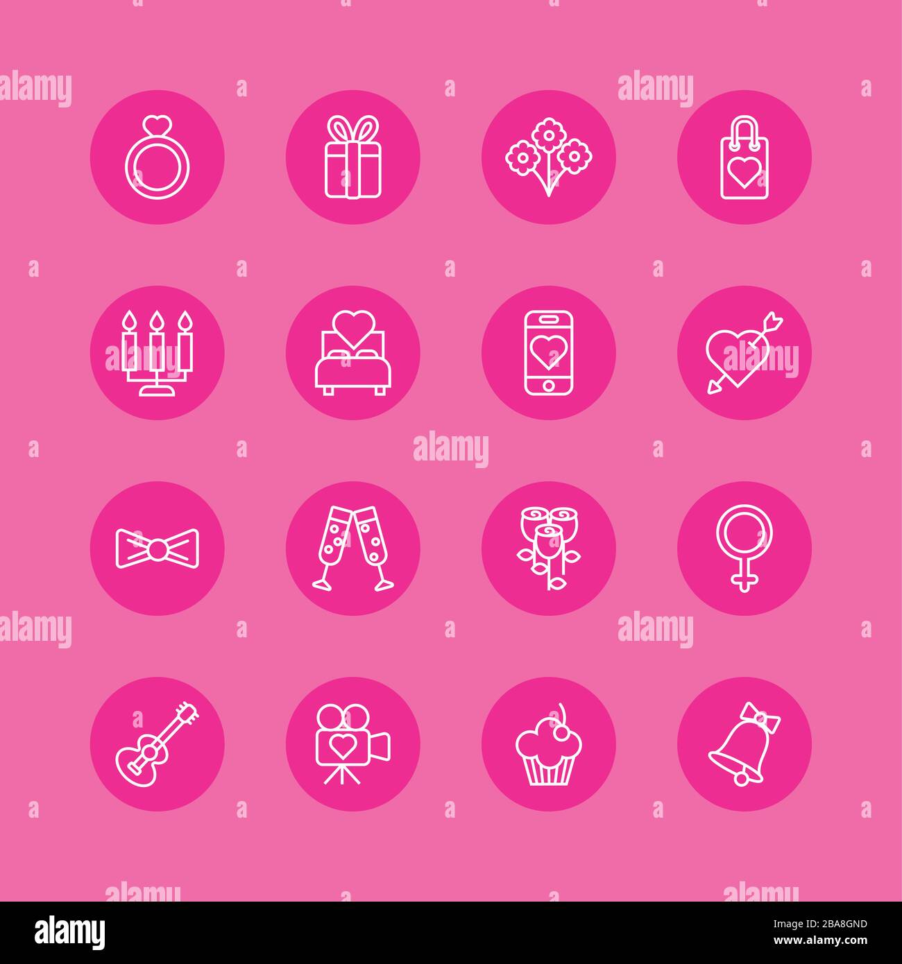 bundle of valentines day block and line style set icons Stock Vector ...
