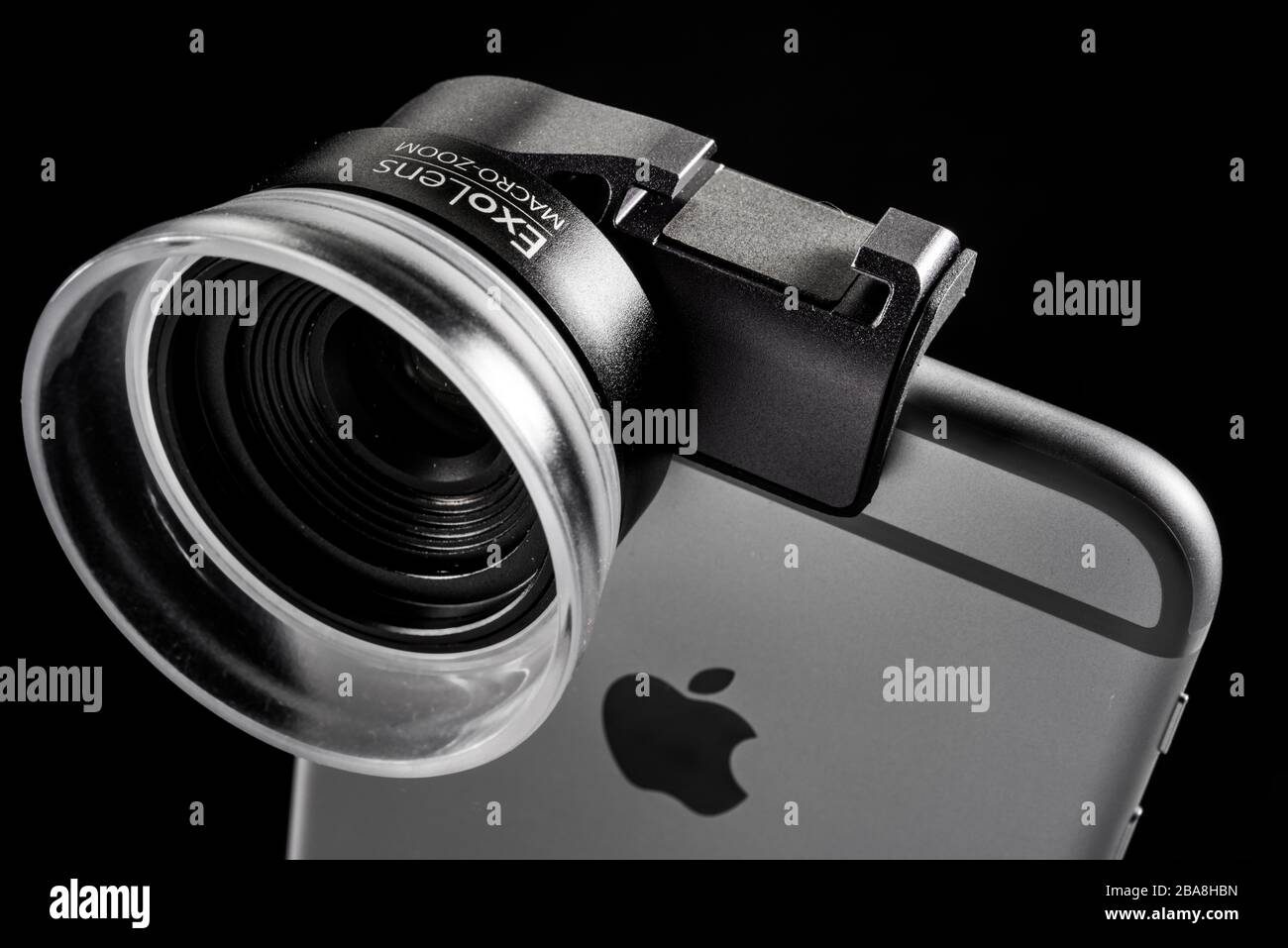 ExoLens, camera lens attachment for iPhone Stock Photo