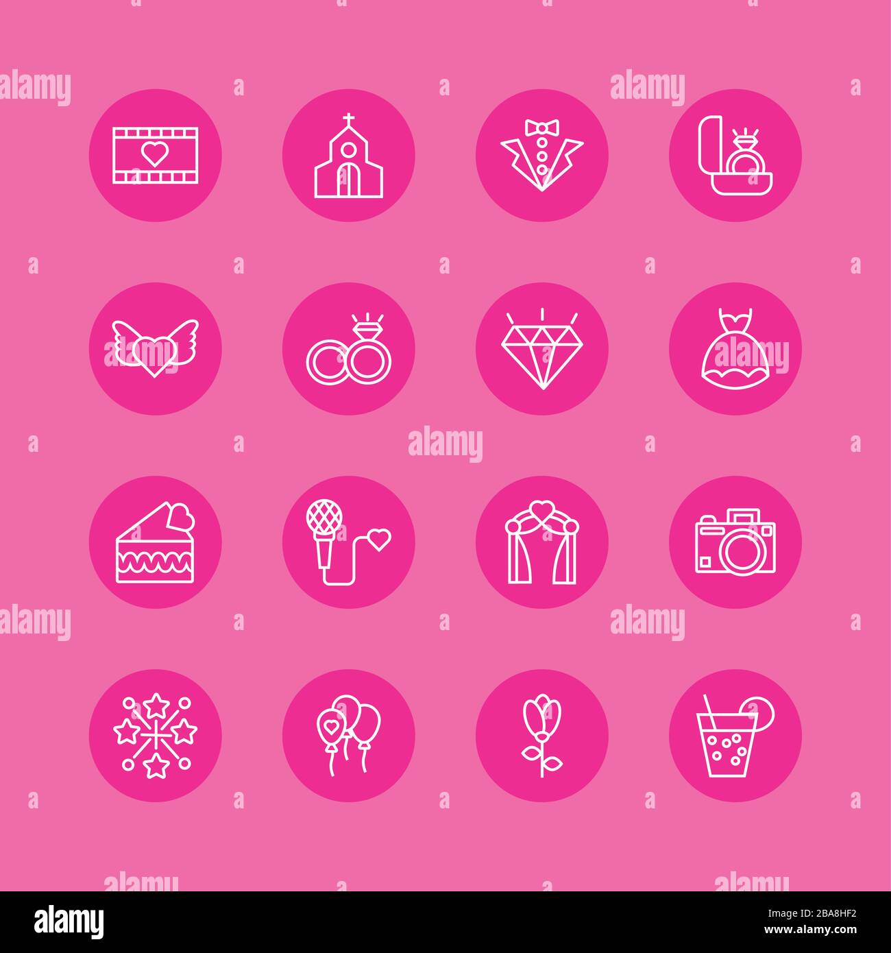 bundle of valentines day block and line style set icons Stock Vector ...