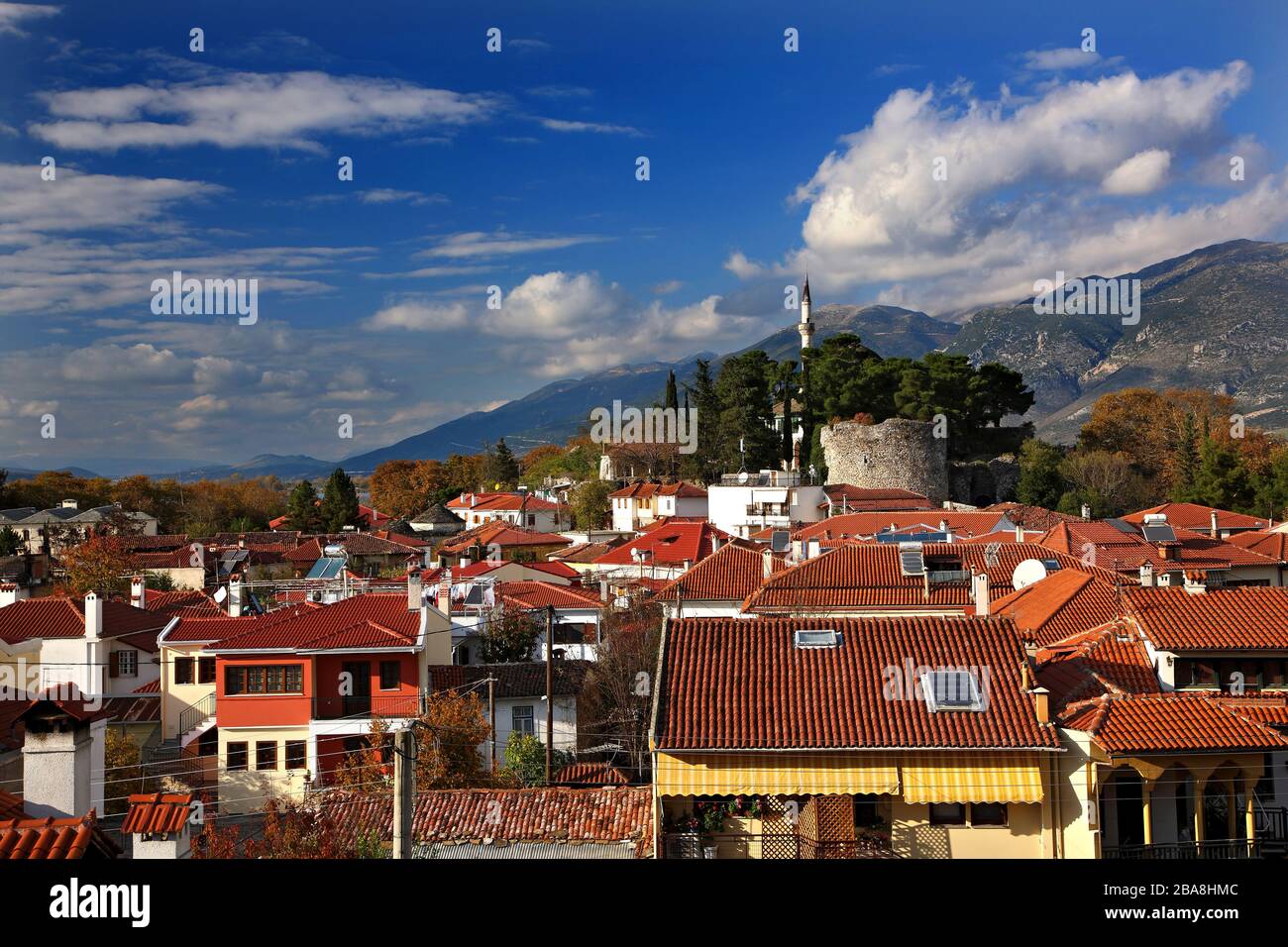 View of the old town inside the castle of Ioannina ('Giannena') city, Epirus, Greece. Stock Photo