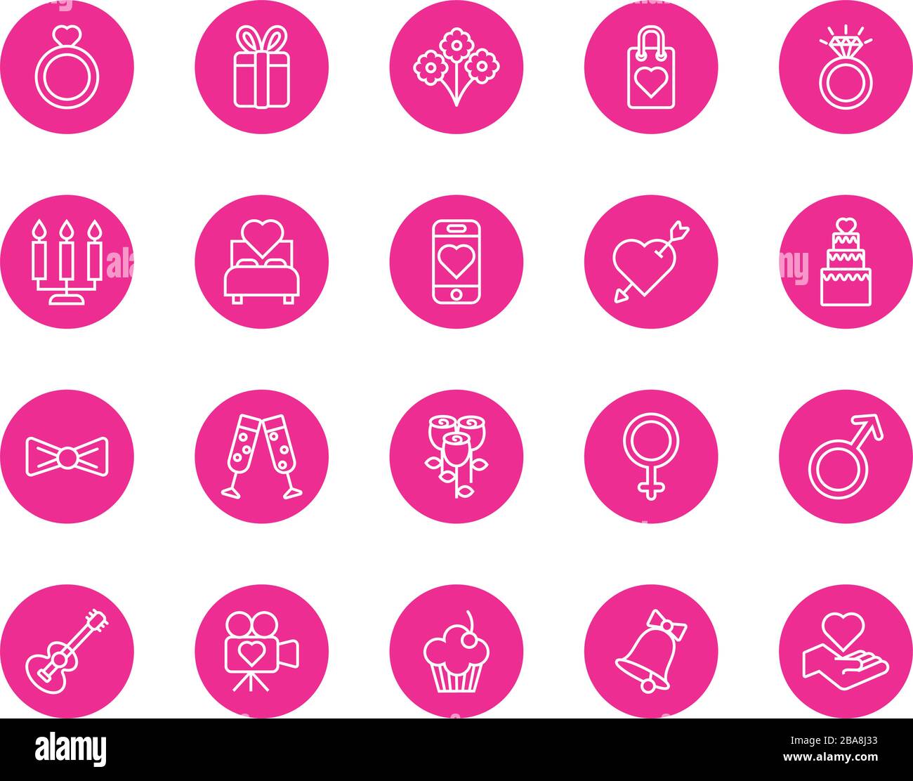 bundle of valentines day block and line style set icons Stock Vector ...