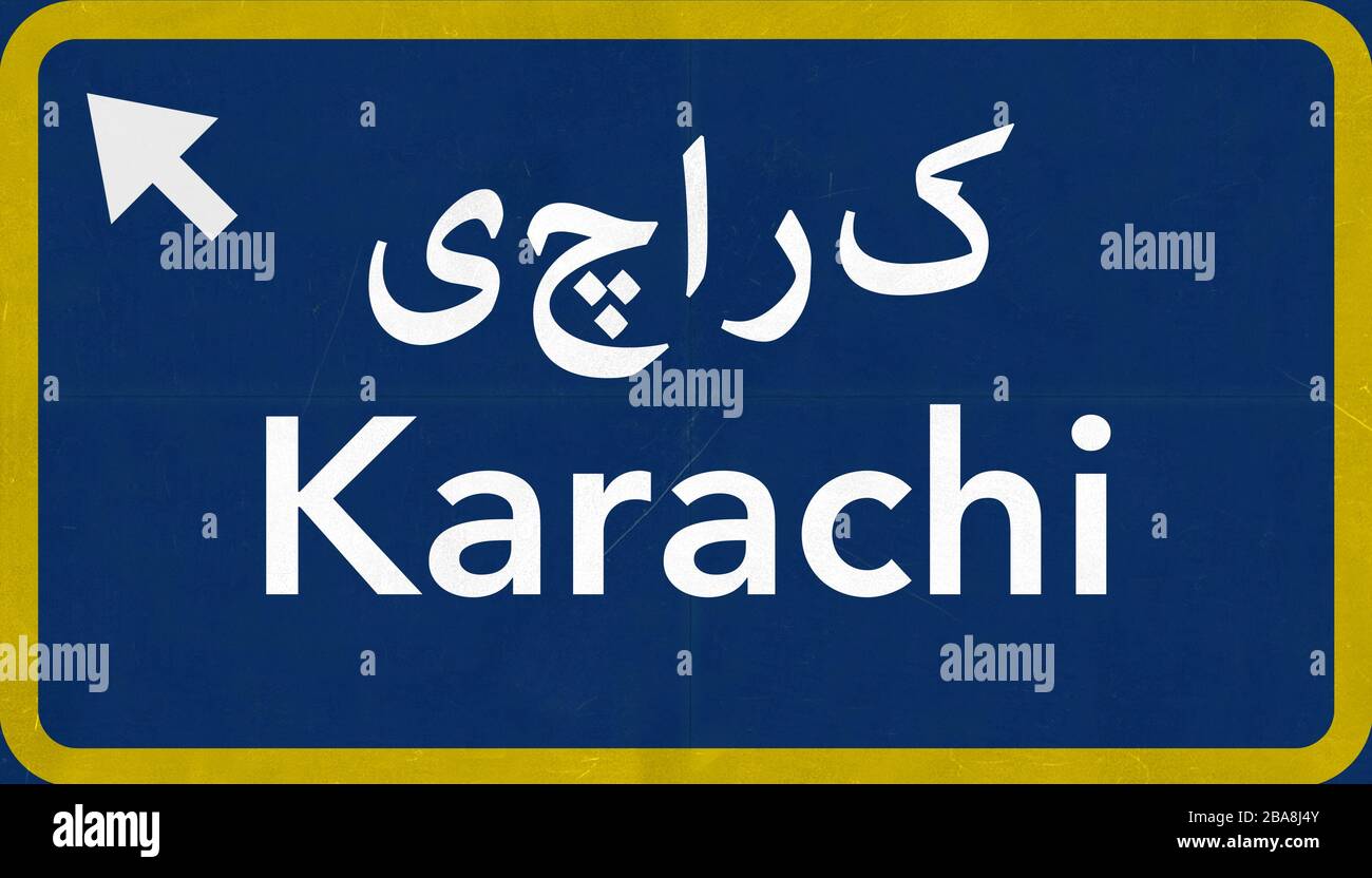 Karachi Pakistan Highway Road Sign Background Texture Stock Photo Alamy