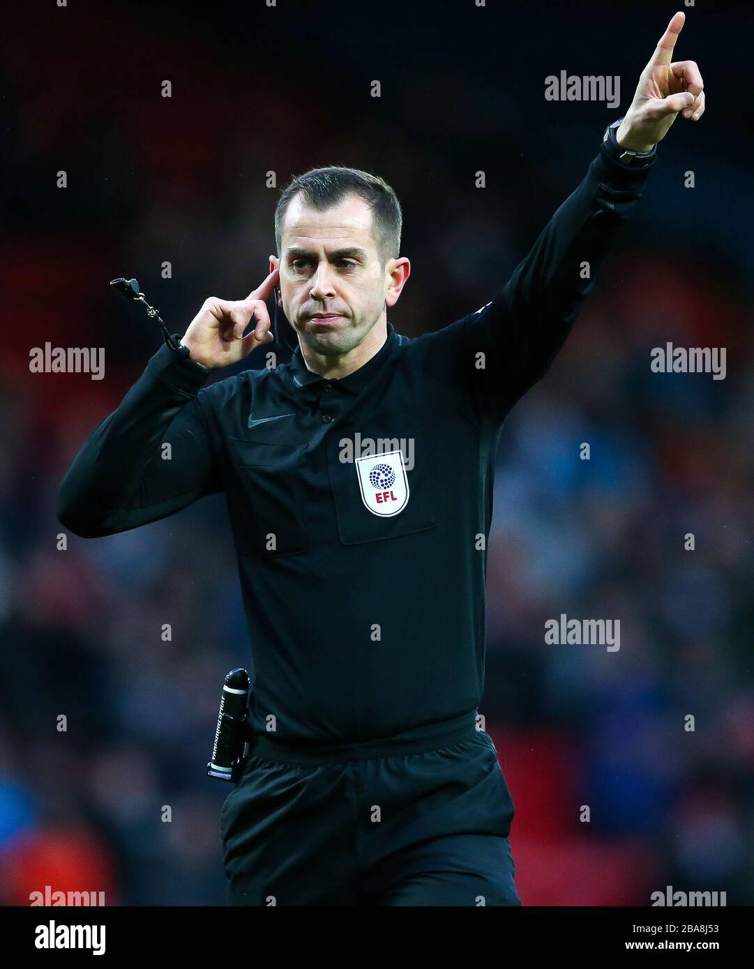 Referee Peter Bankes during the Sky Bet Championship match at Ewood Park Stock Photo