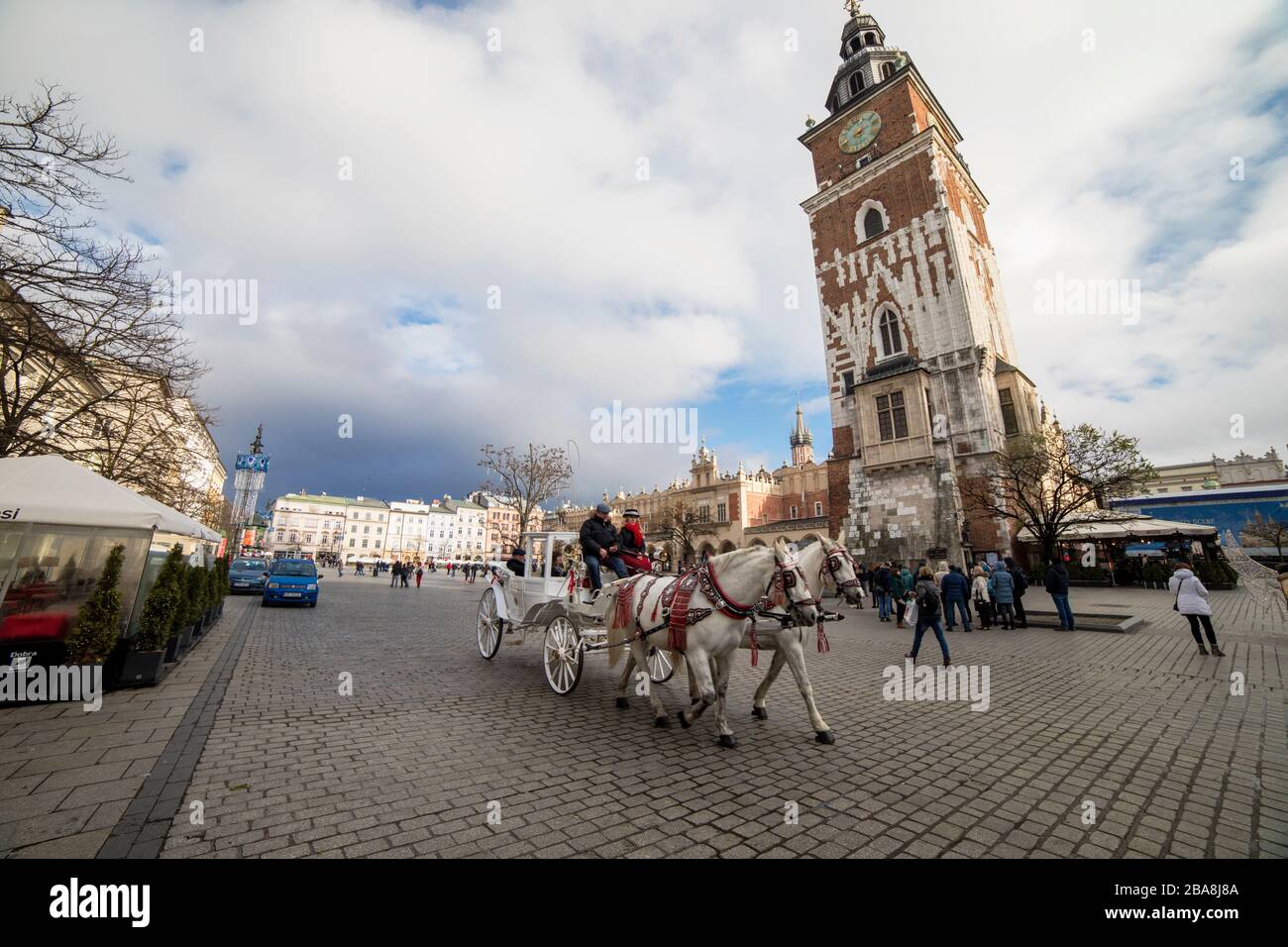 krakow city tours by carriage Stock Photo