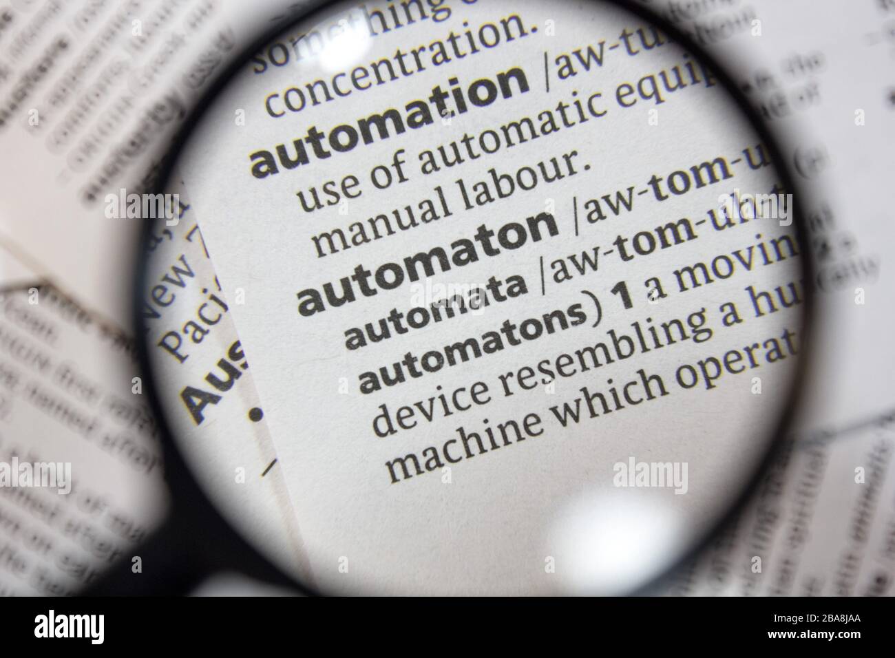 The word of phrase automaton in a dictionary Stock Photo - Alamy